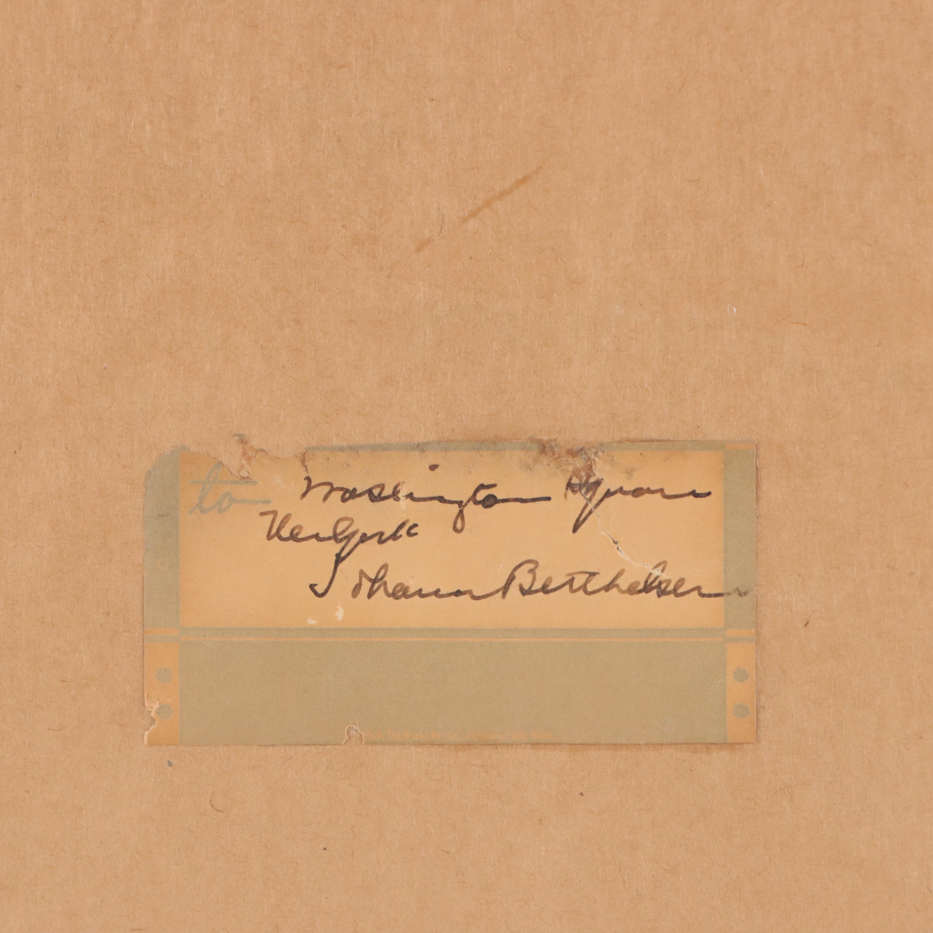 Johann Berthelsen Cityscape Oil Painting of Washington Square Park in the Snow