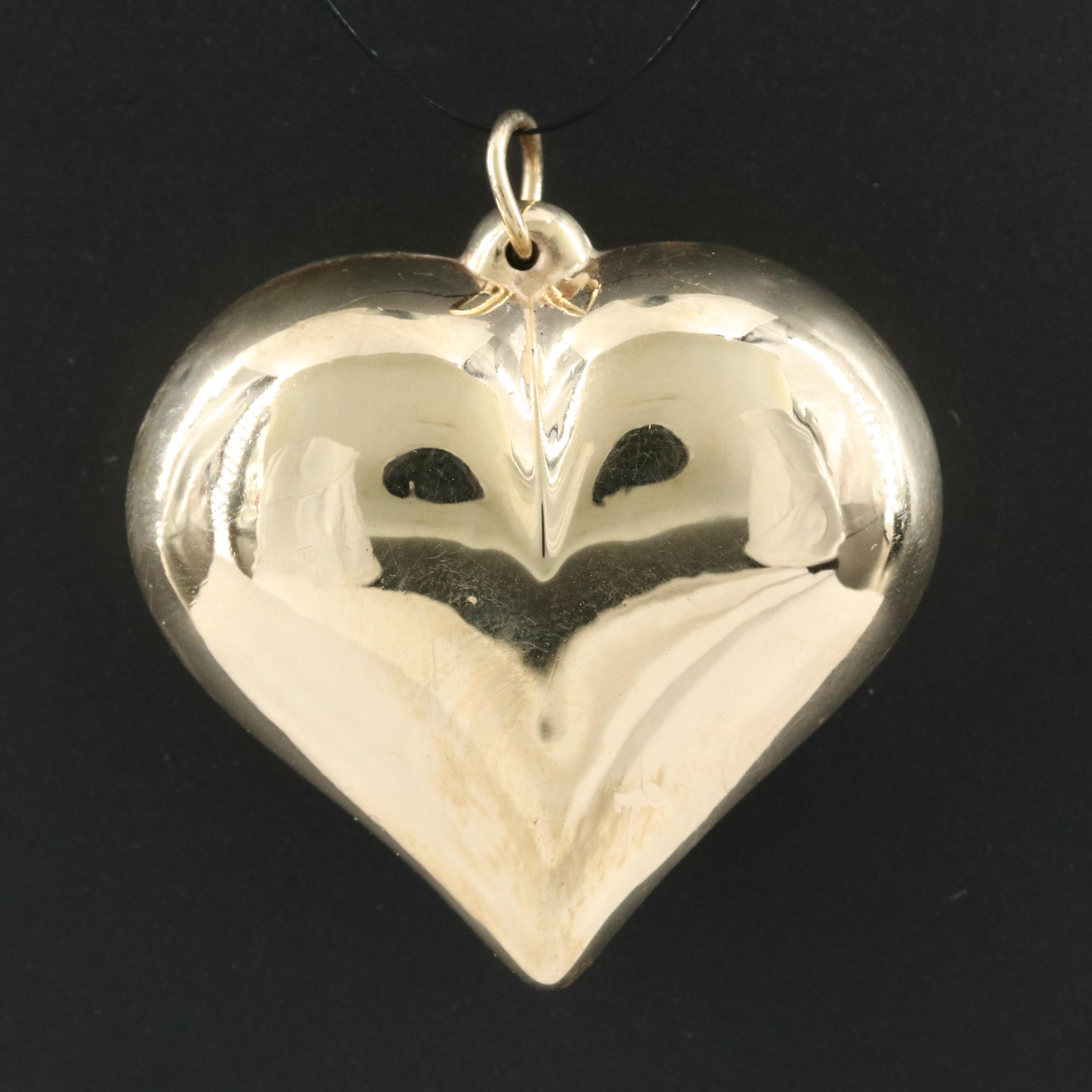 14K Puffy Heart Pendant