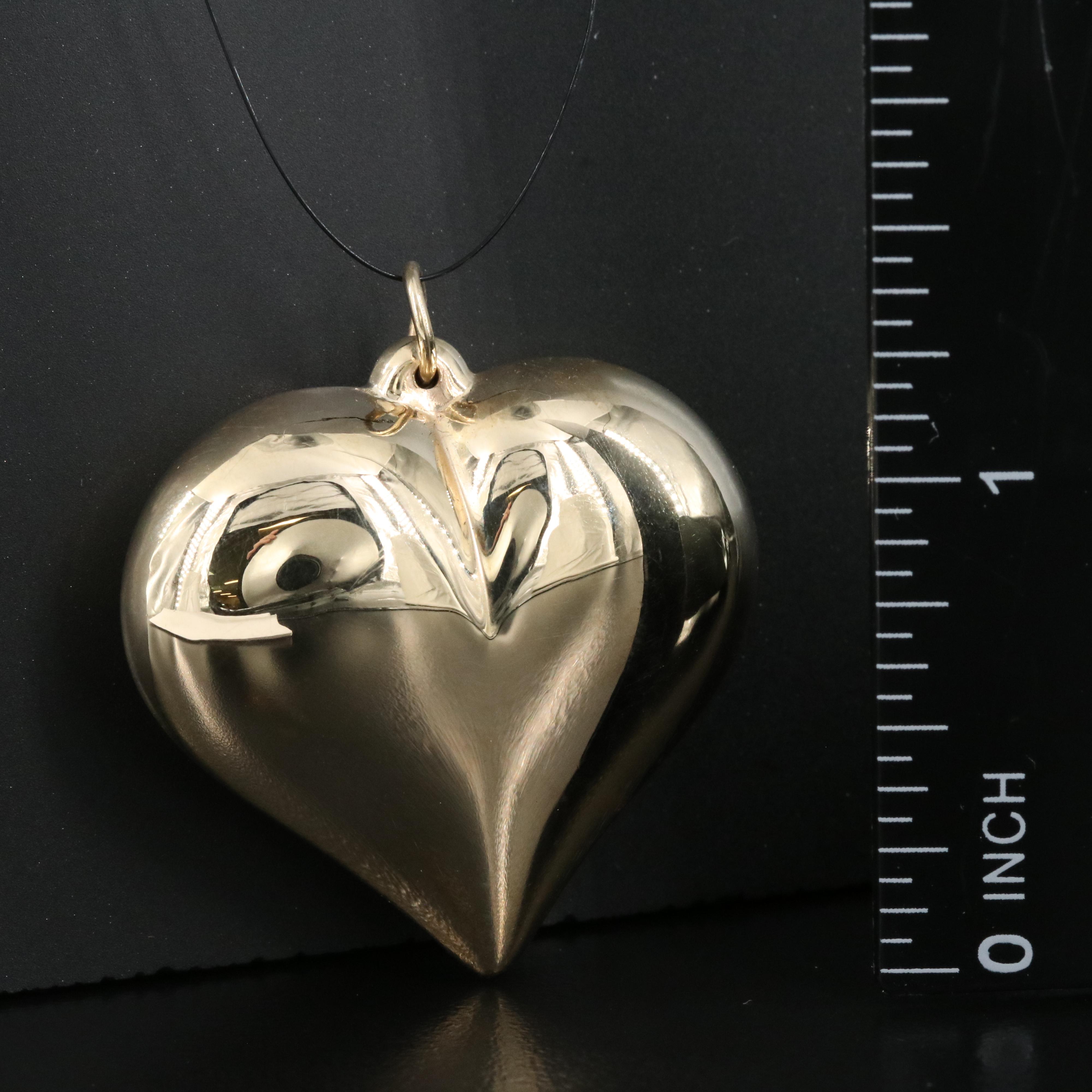 14K Puffy Heart Pendant