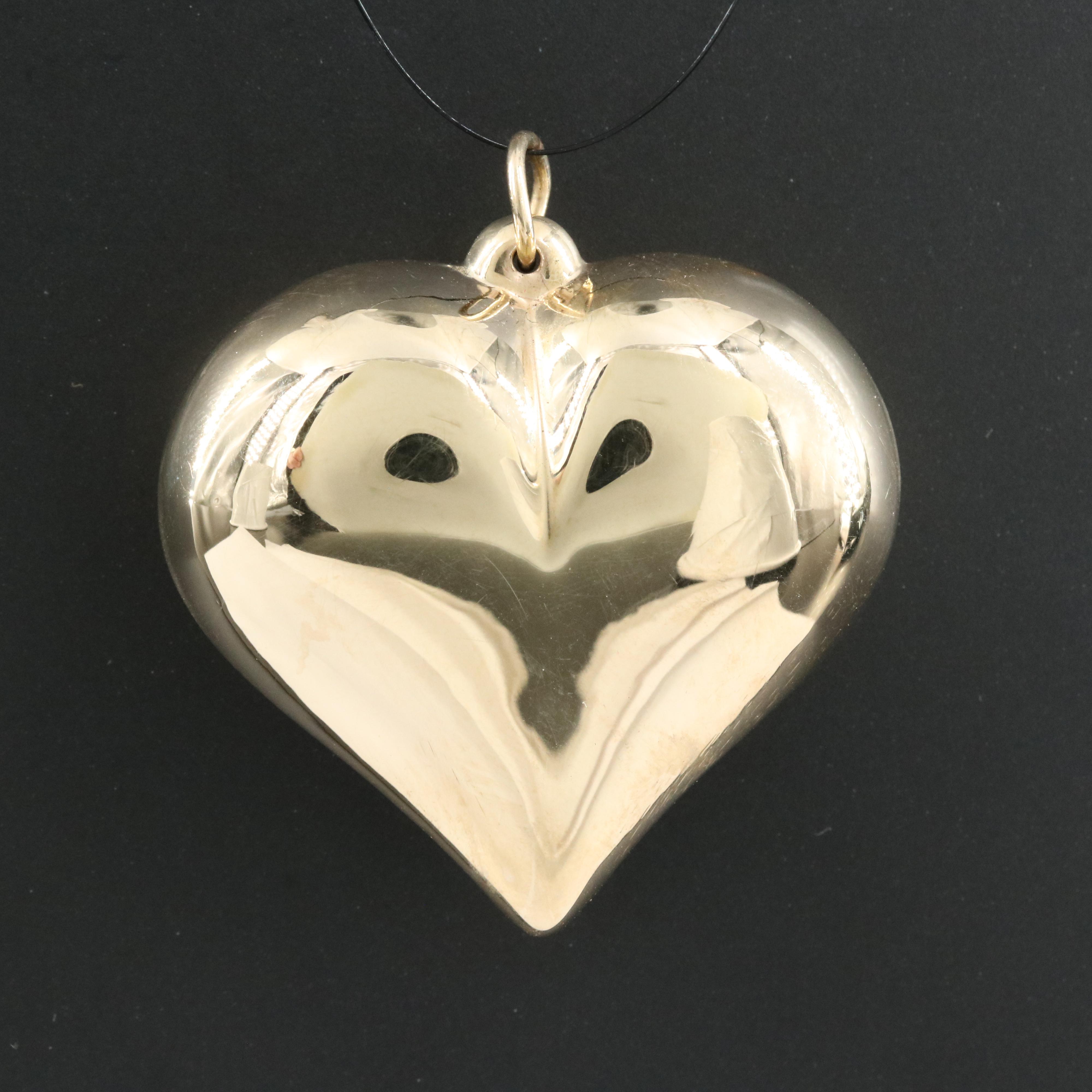 14K Puffy Heart Pendant