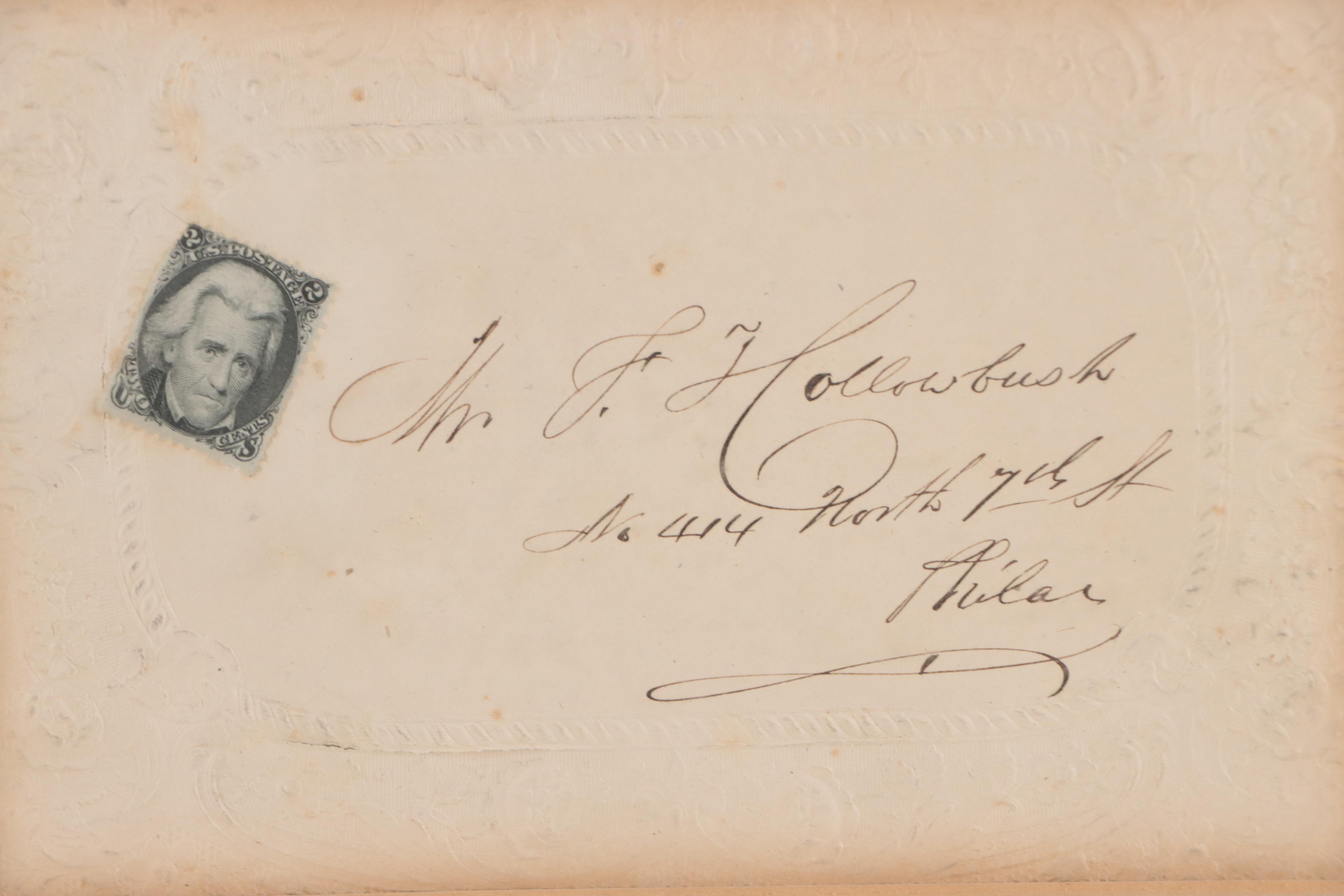 American Cut Paper Composition and Letter in Frame, 19th Century