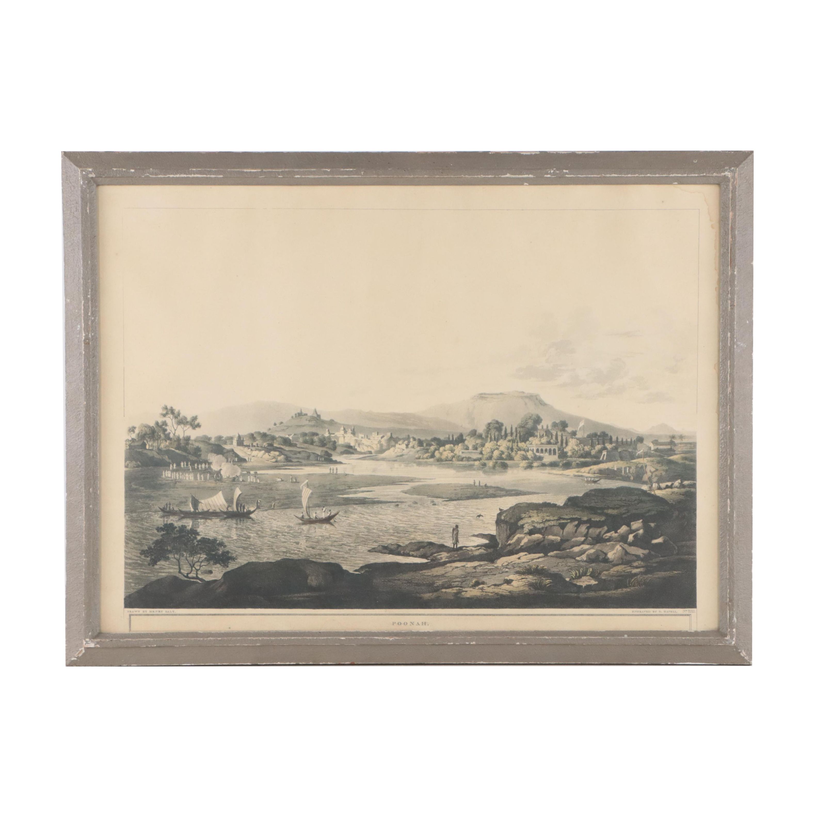 Hand-Colored Aquatint After Henry Salt "Poonah"