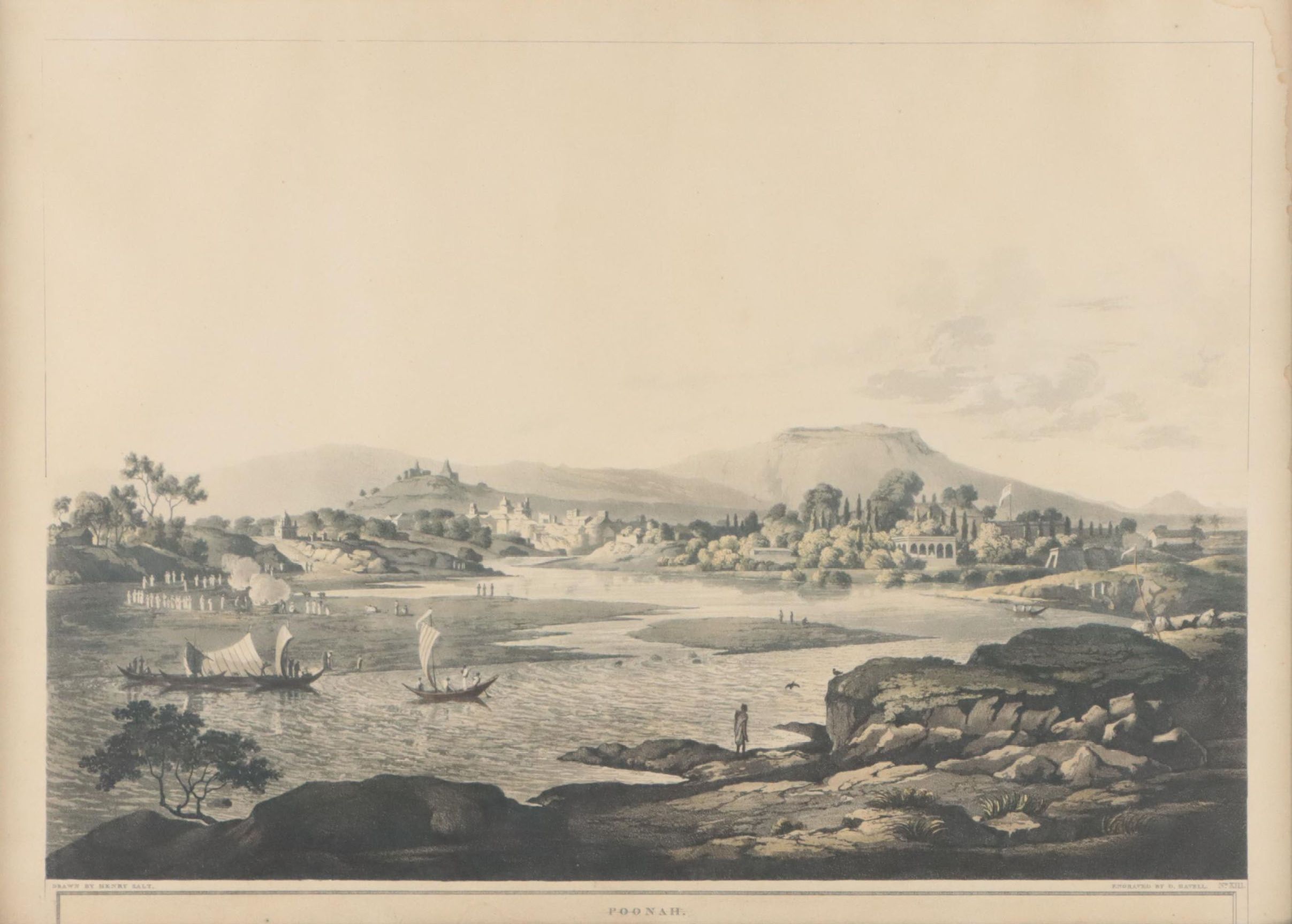 Hand-Colored Aquatint After Henry Salt "Poonah"