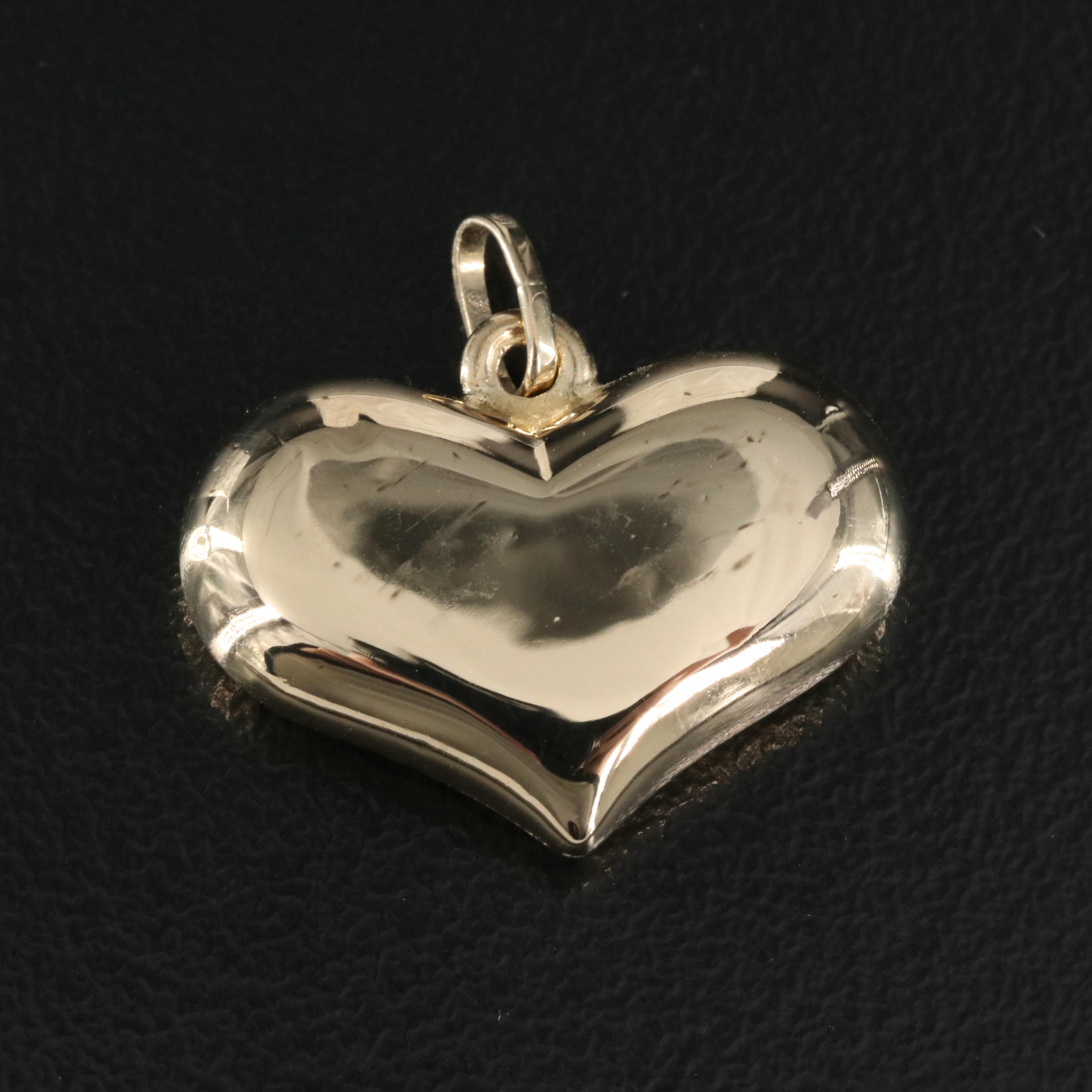 14K Puffy Heart Pendant