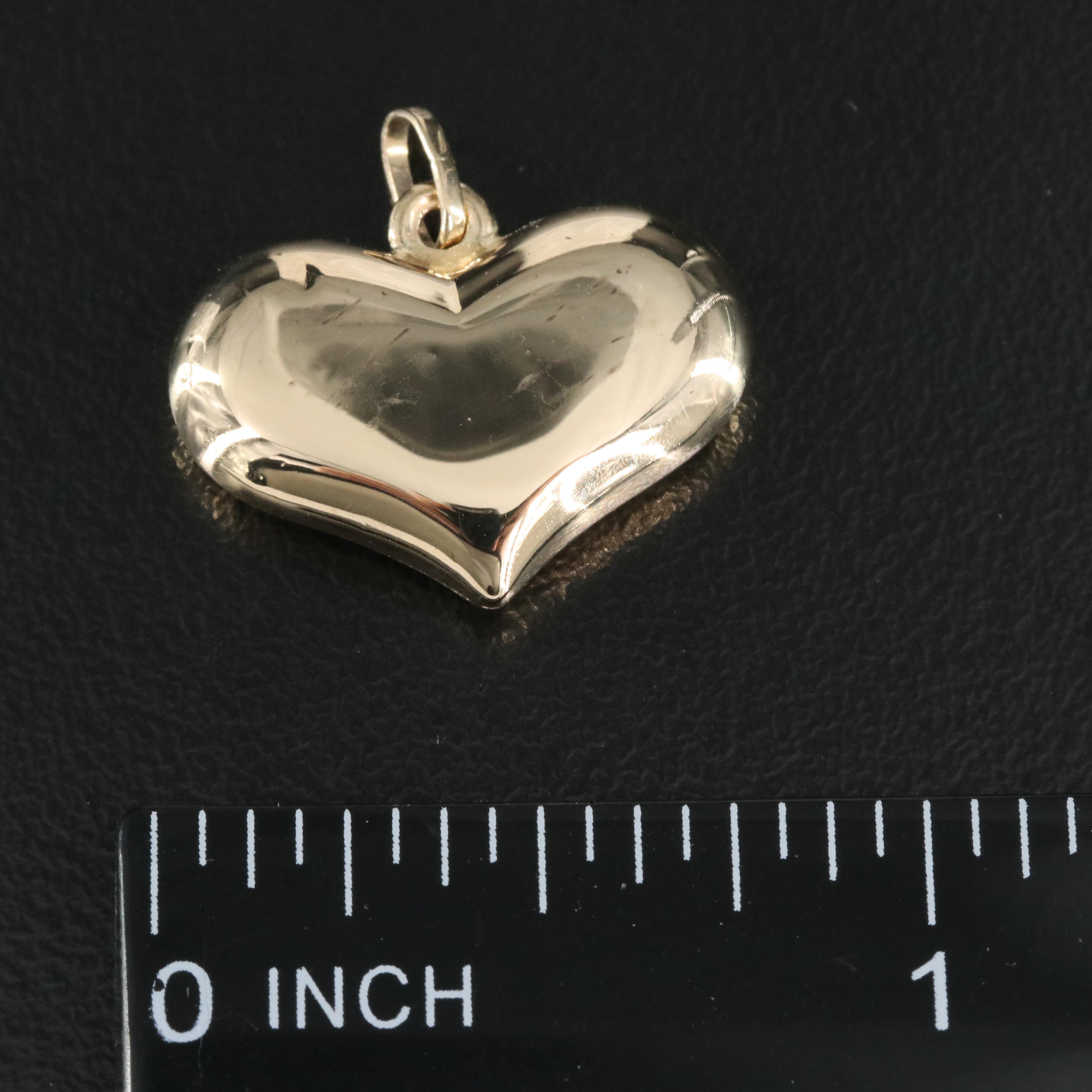 14K Puffy Heart Pendant