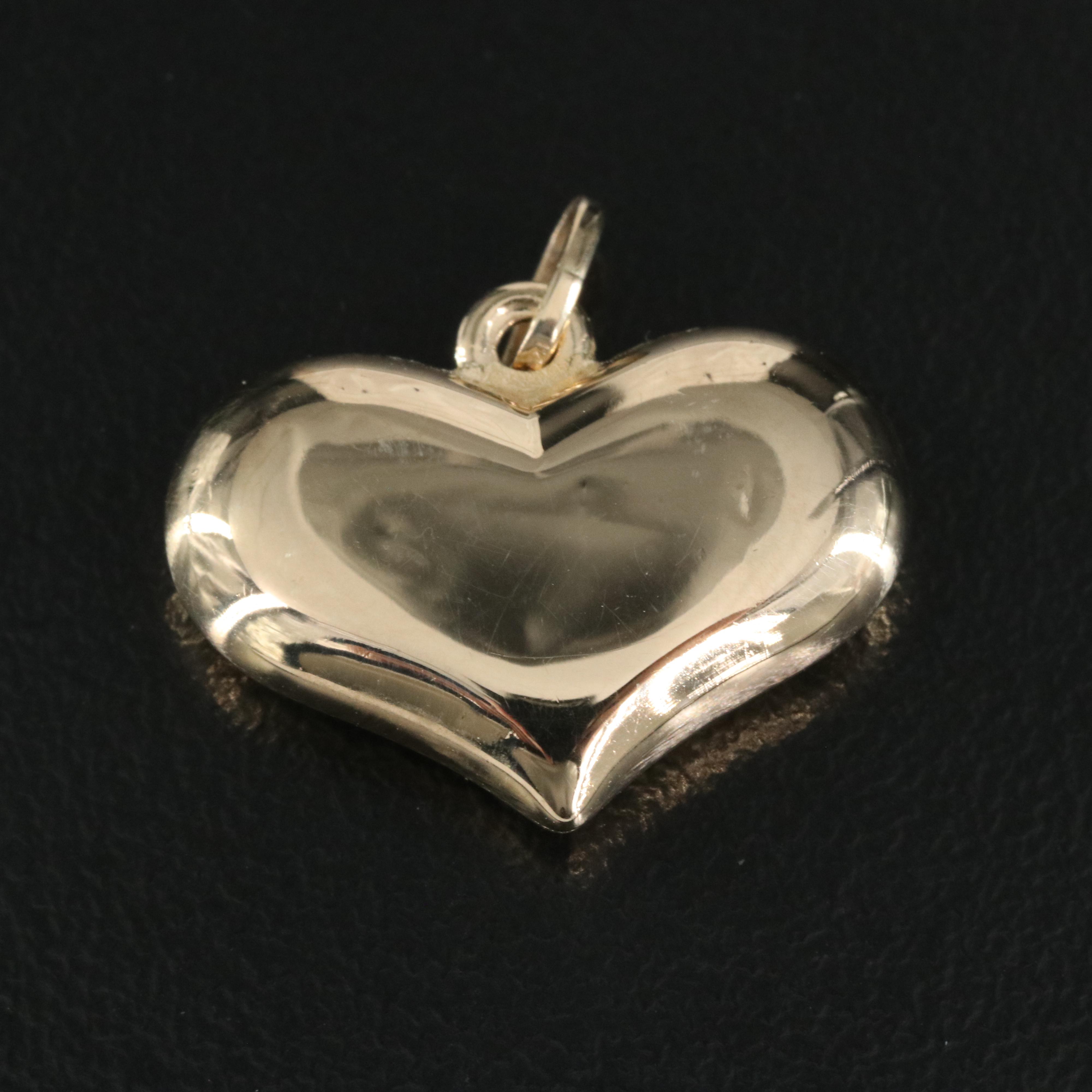 14K Puffy Heart Pendant