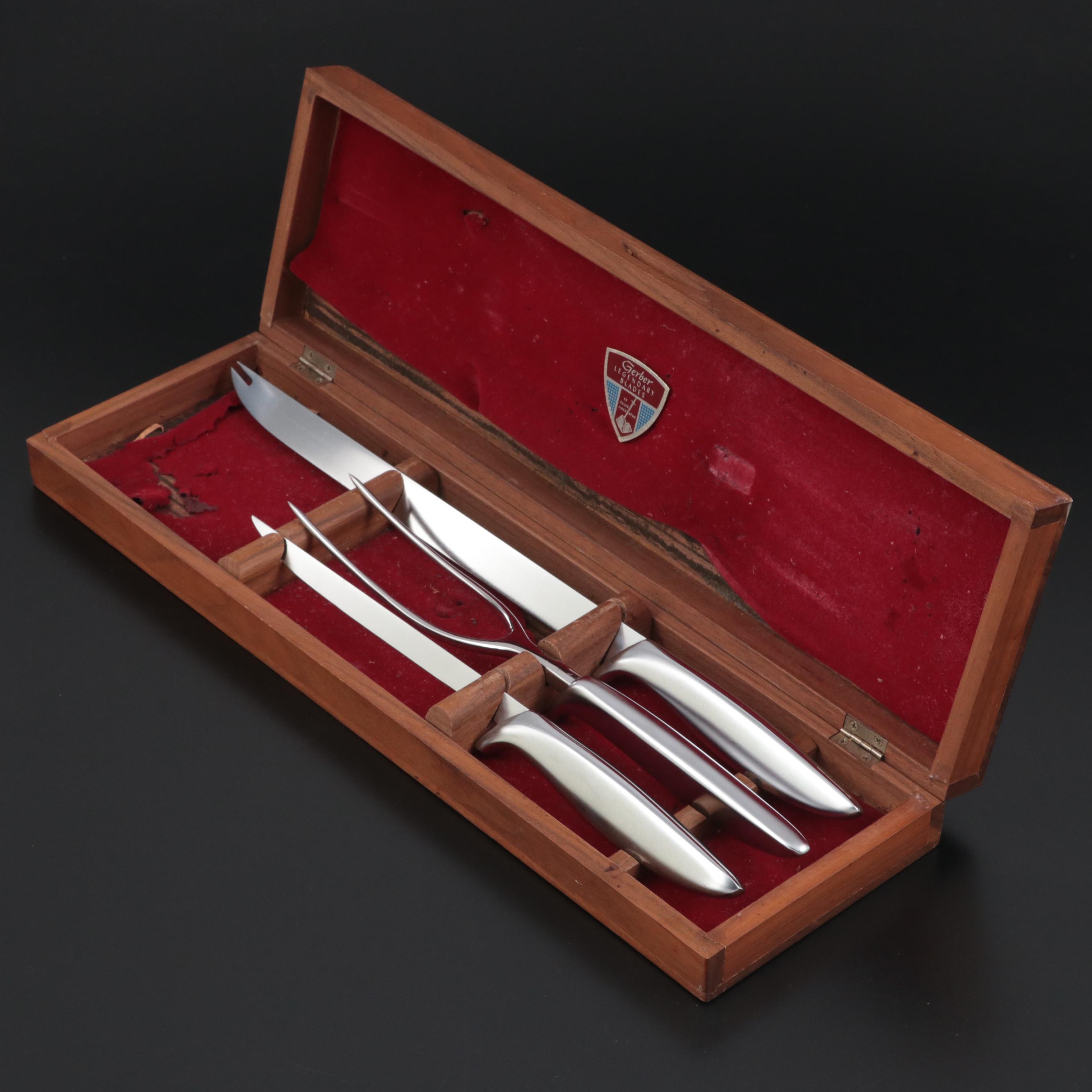 Gerber Legendary Blades Carving Set in Walnut Presentation Case