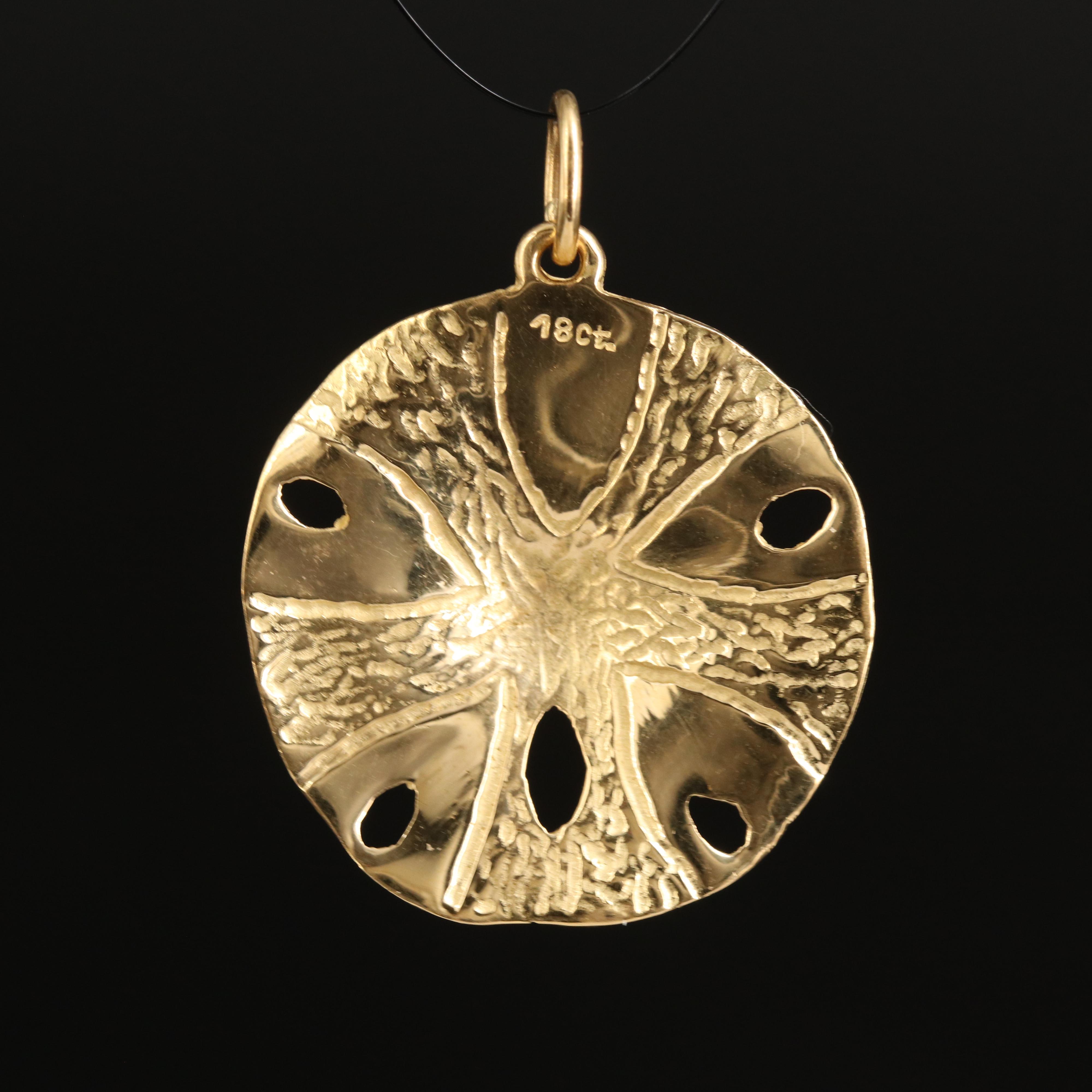 18K Sand Dollar Pendant