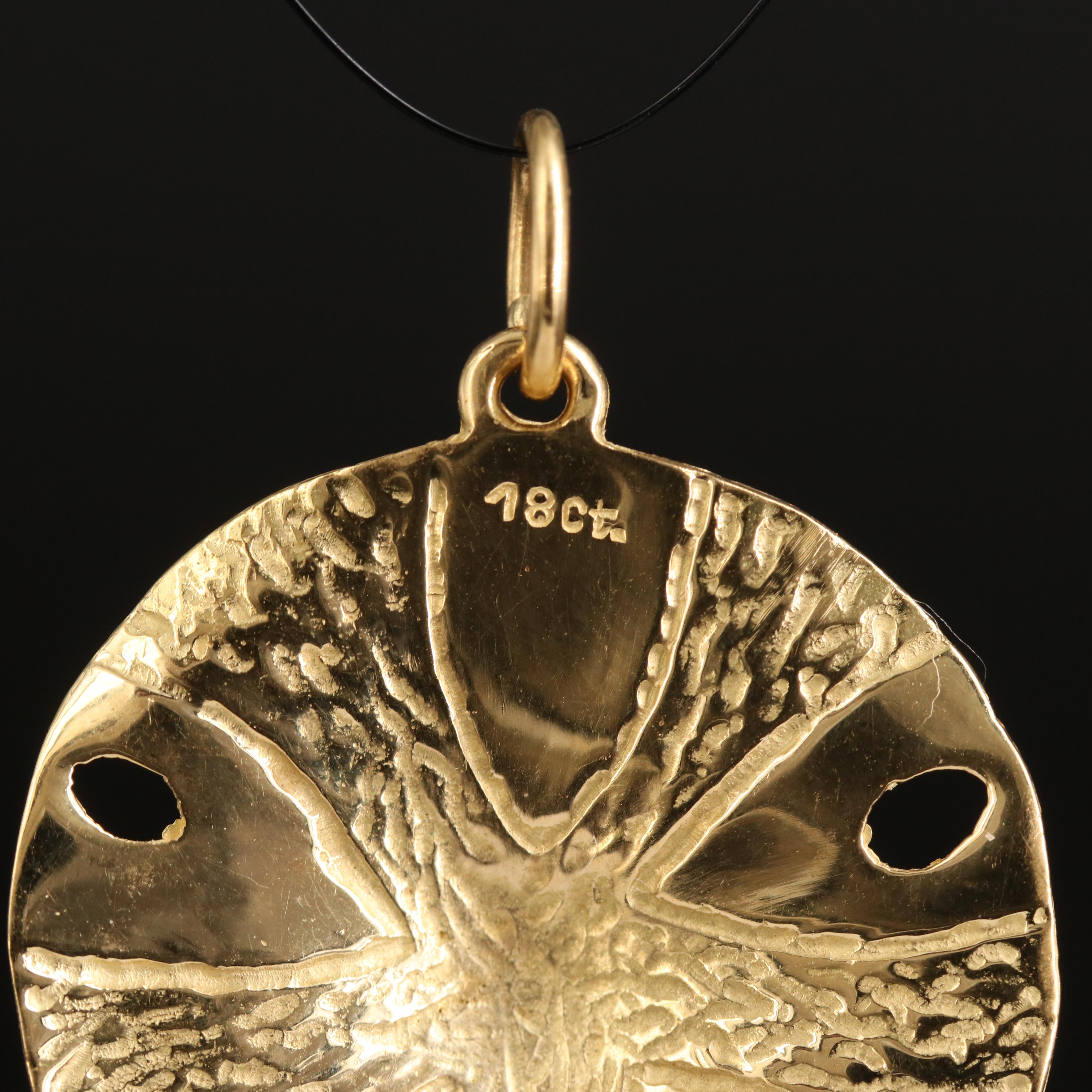 18K Sand Dollar Pendant