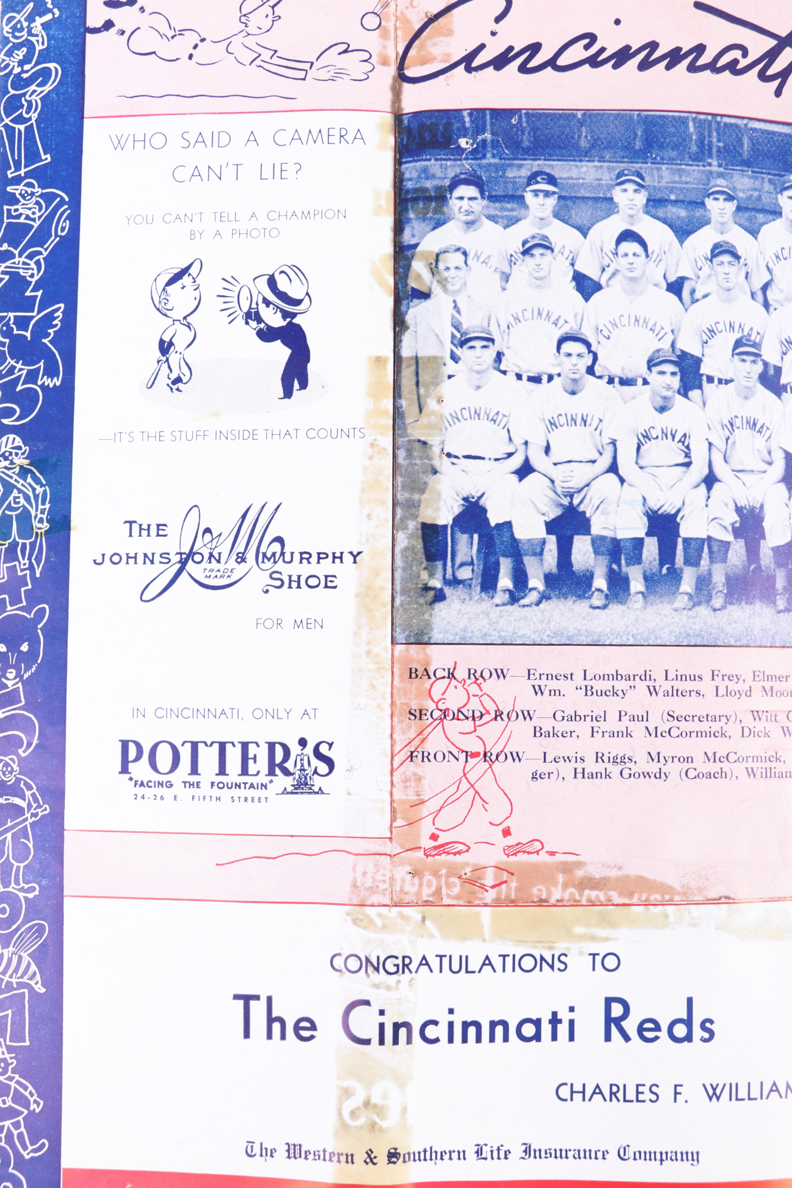 1940 MLB World Series Cincinnati Reds vs. Detroit Tigers Official Score Book