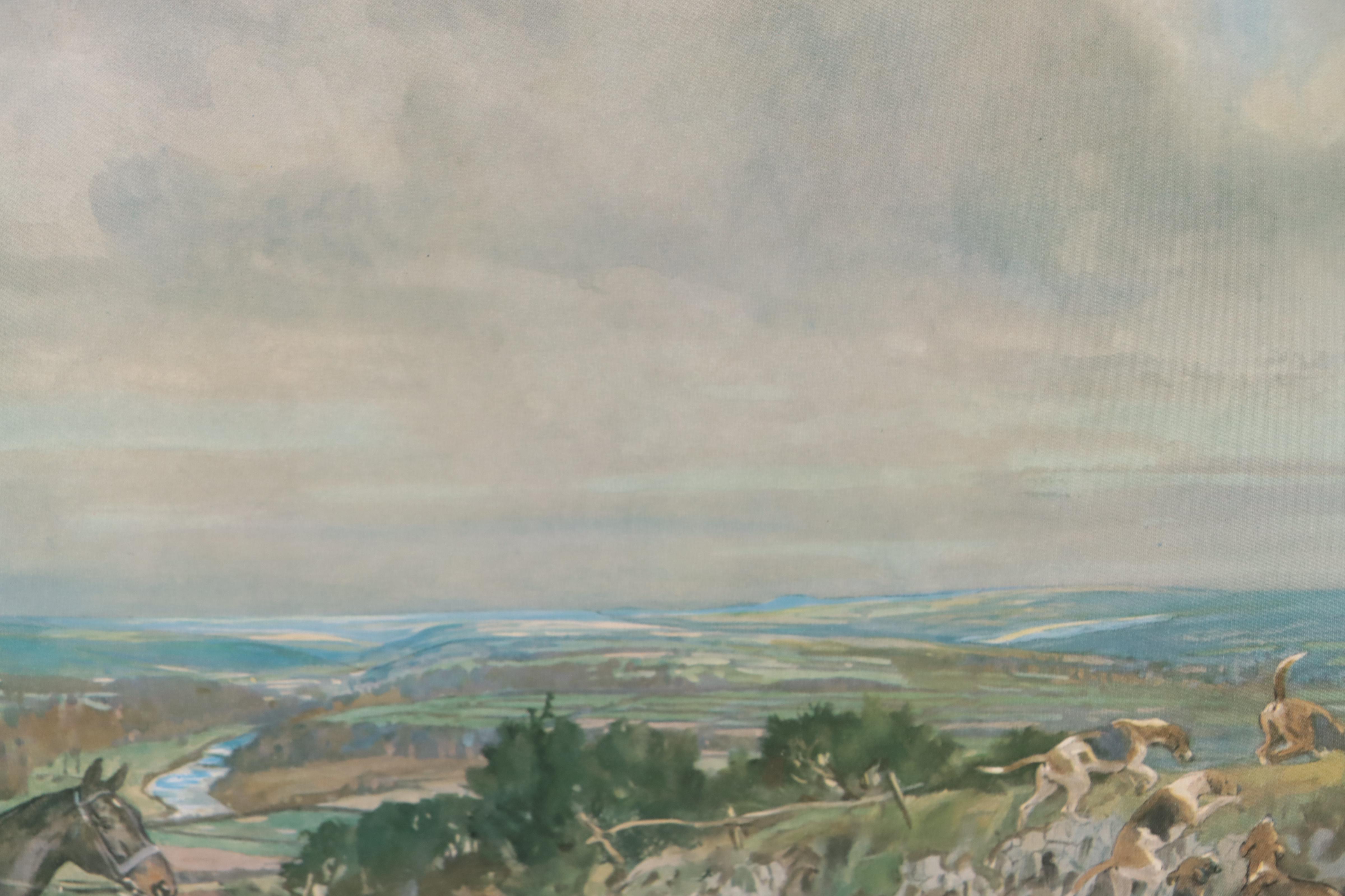 Lionel Edwards Letterpress Halftone of English Hunting Scene