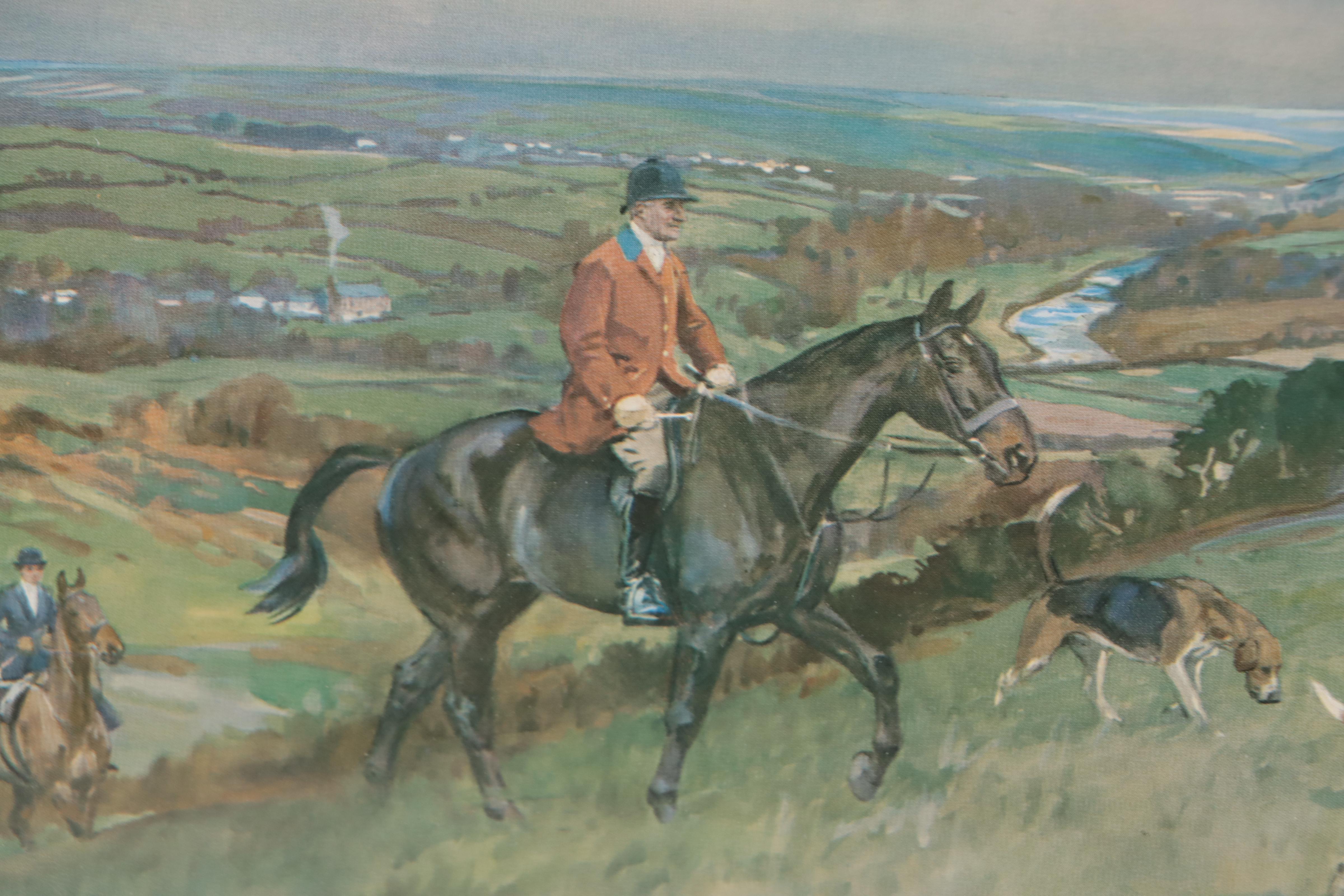 Lionel Edwards Letterpress Halftone of English Hunting Scene