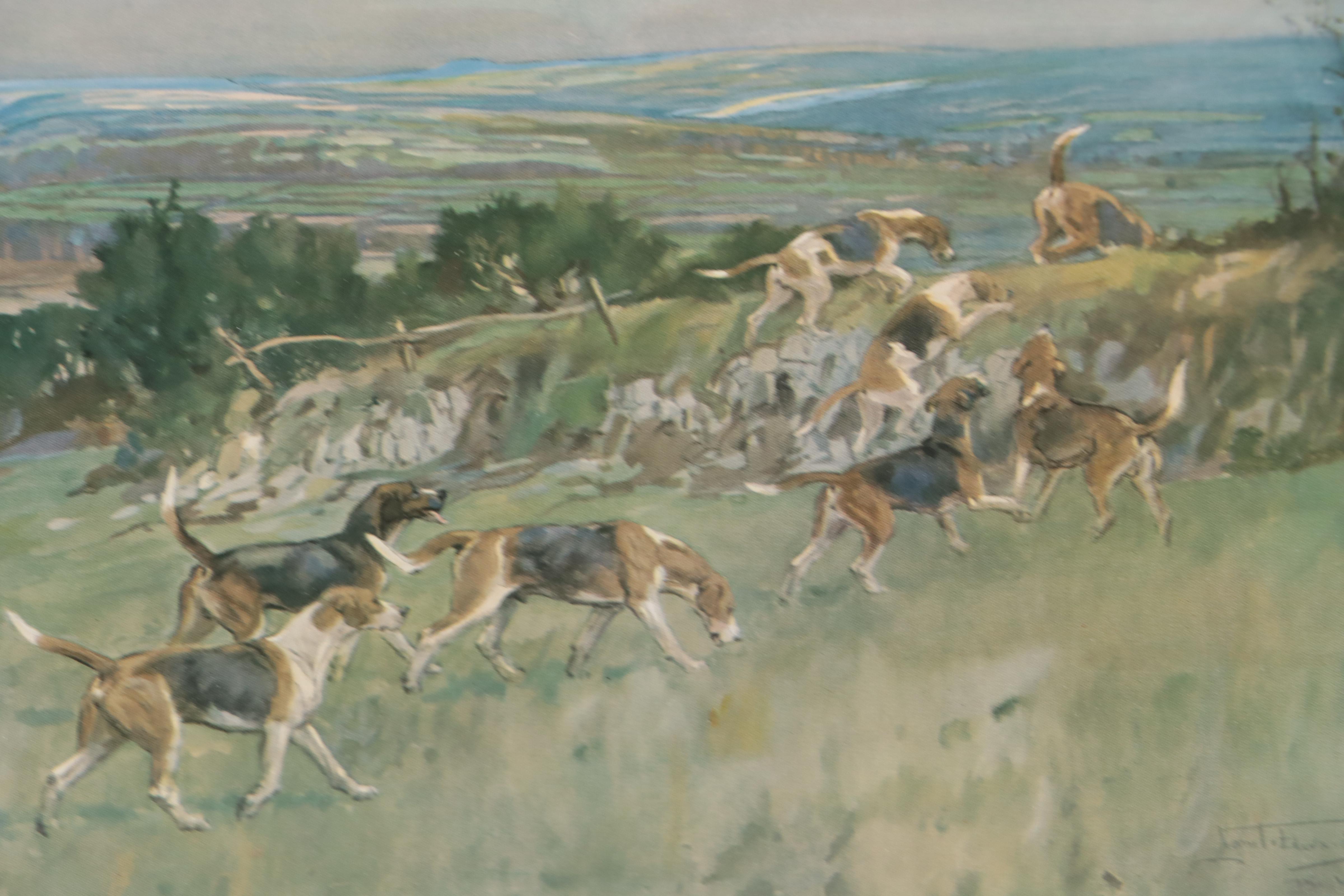 Lionel Edwards Letterpress Halftone of English Hunting Scene