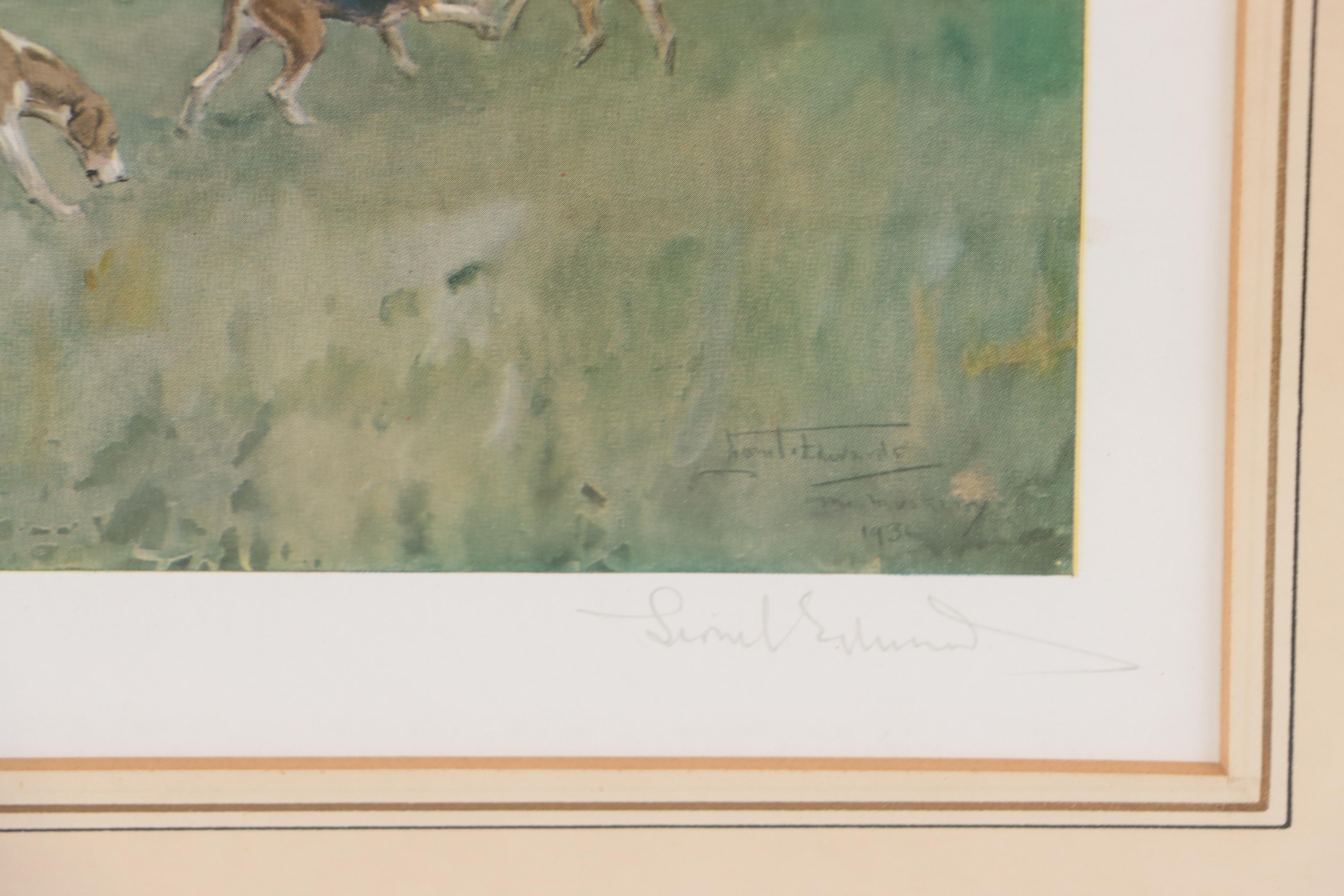 Lionel Edwards Letterpress Halftone of English Hunting Scene