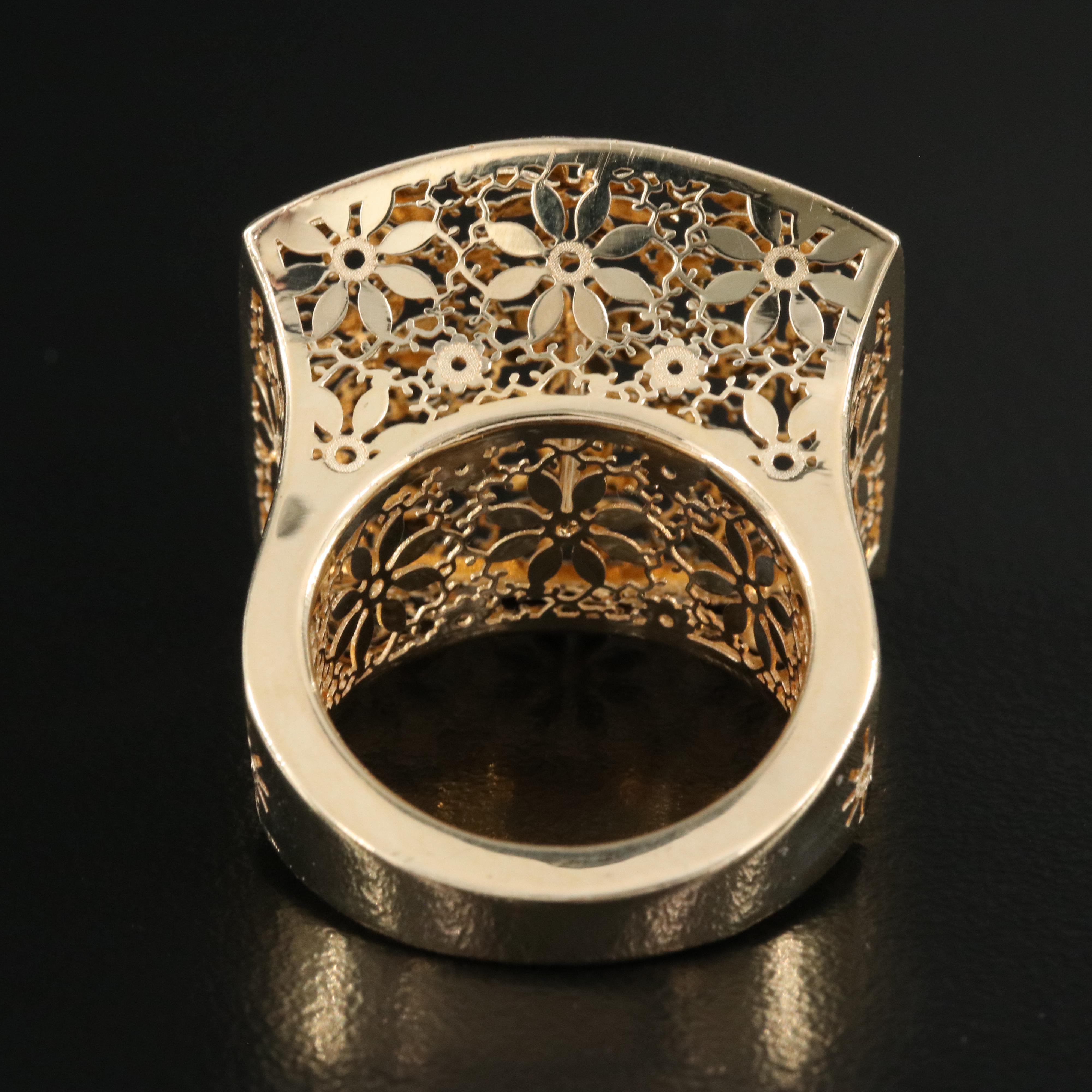 Italian 14K Openwork Flower Ring