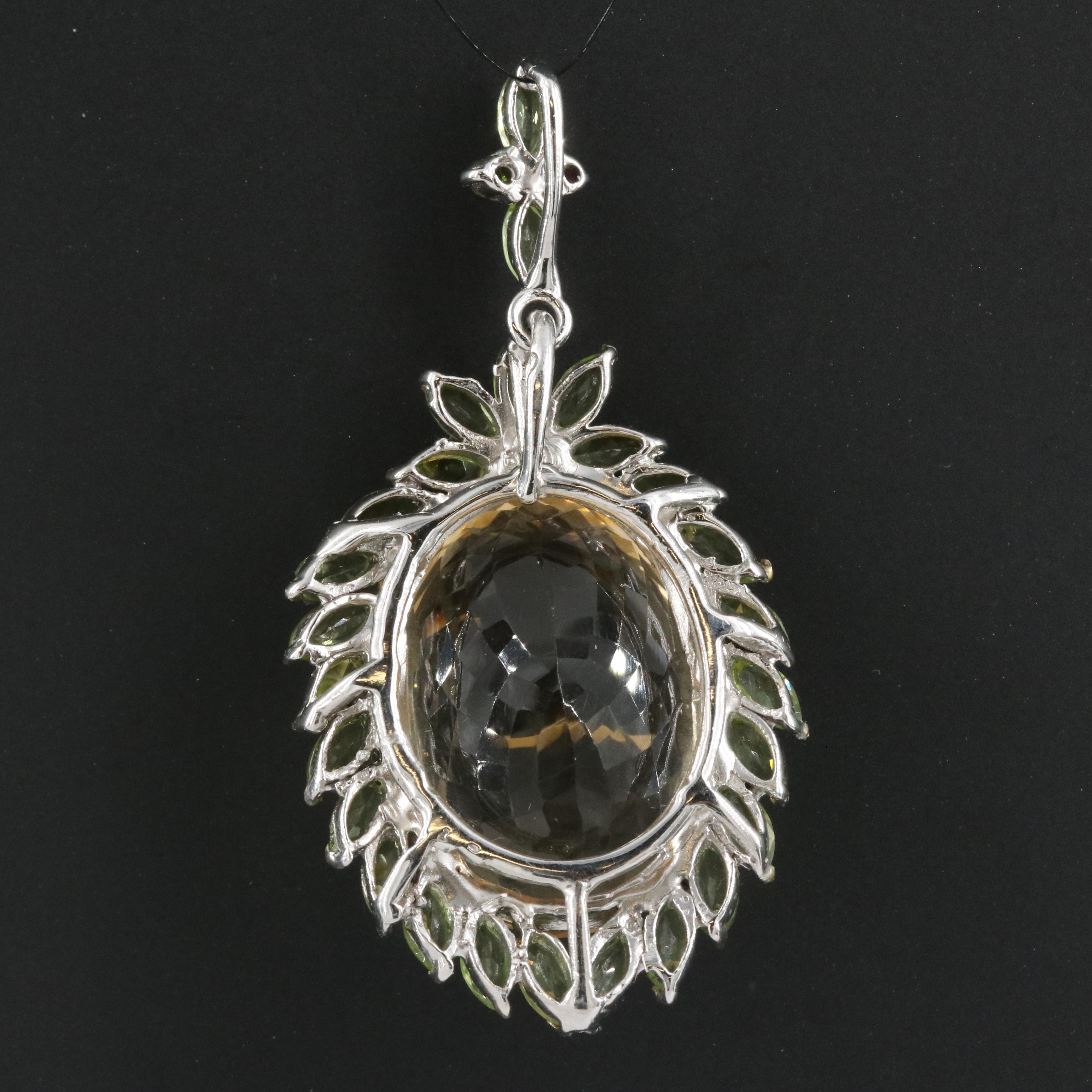 Sterling Pendant Including Citrine, Peridot and Tourmaline