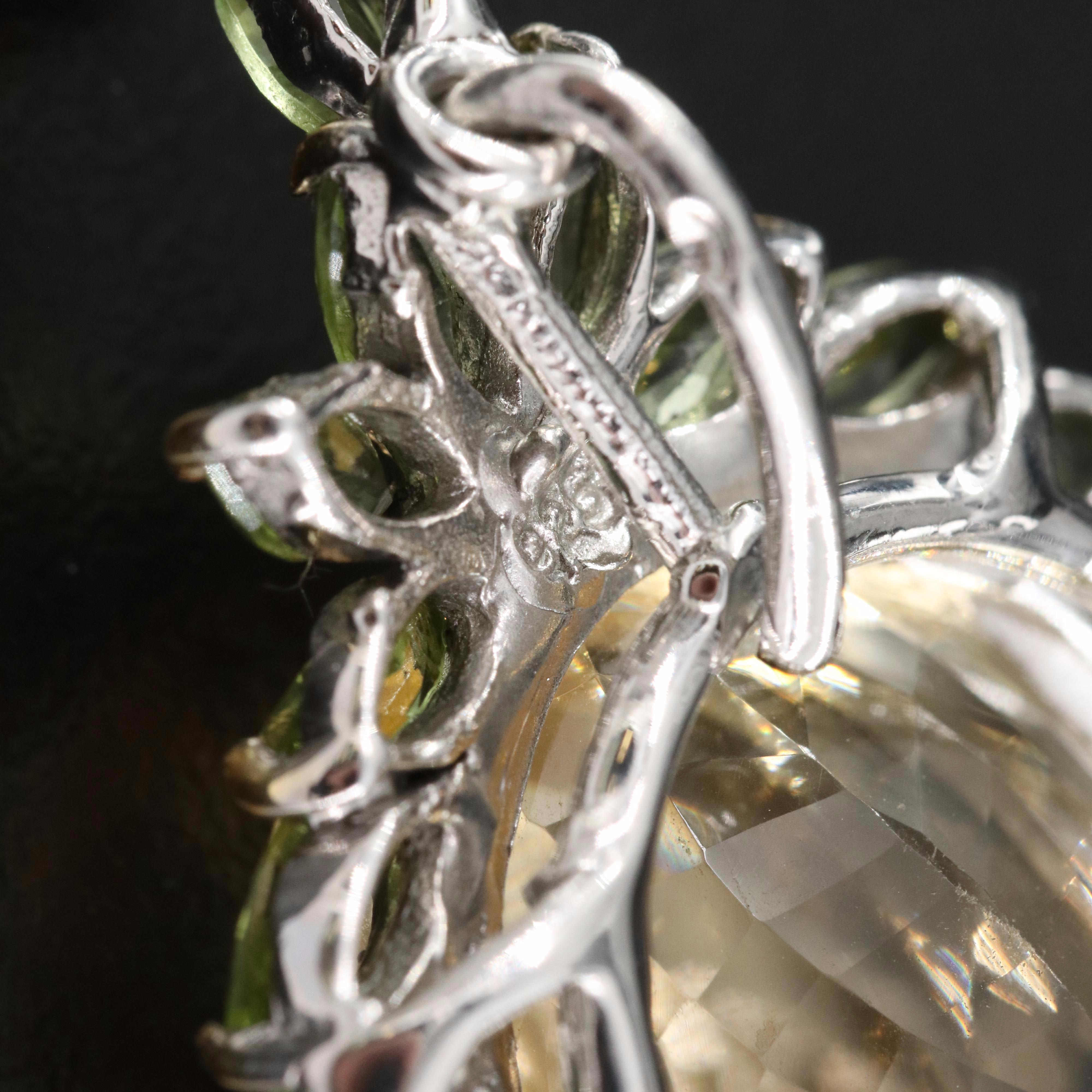 Sterling Pendant Including Citrine, Peridot and Tourmaline