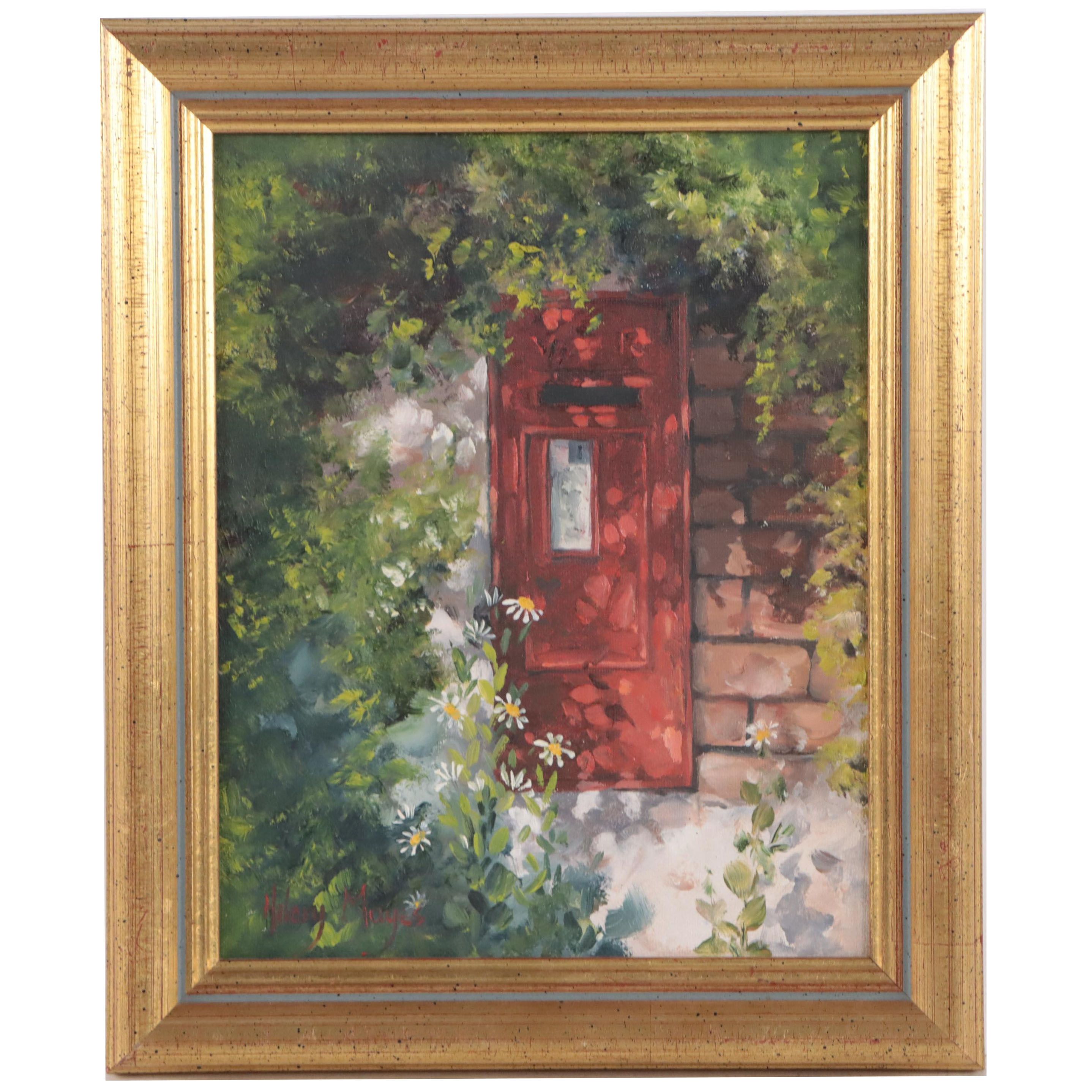 Hilary Mayes Oil Painting "Cornwall Postbox"
