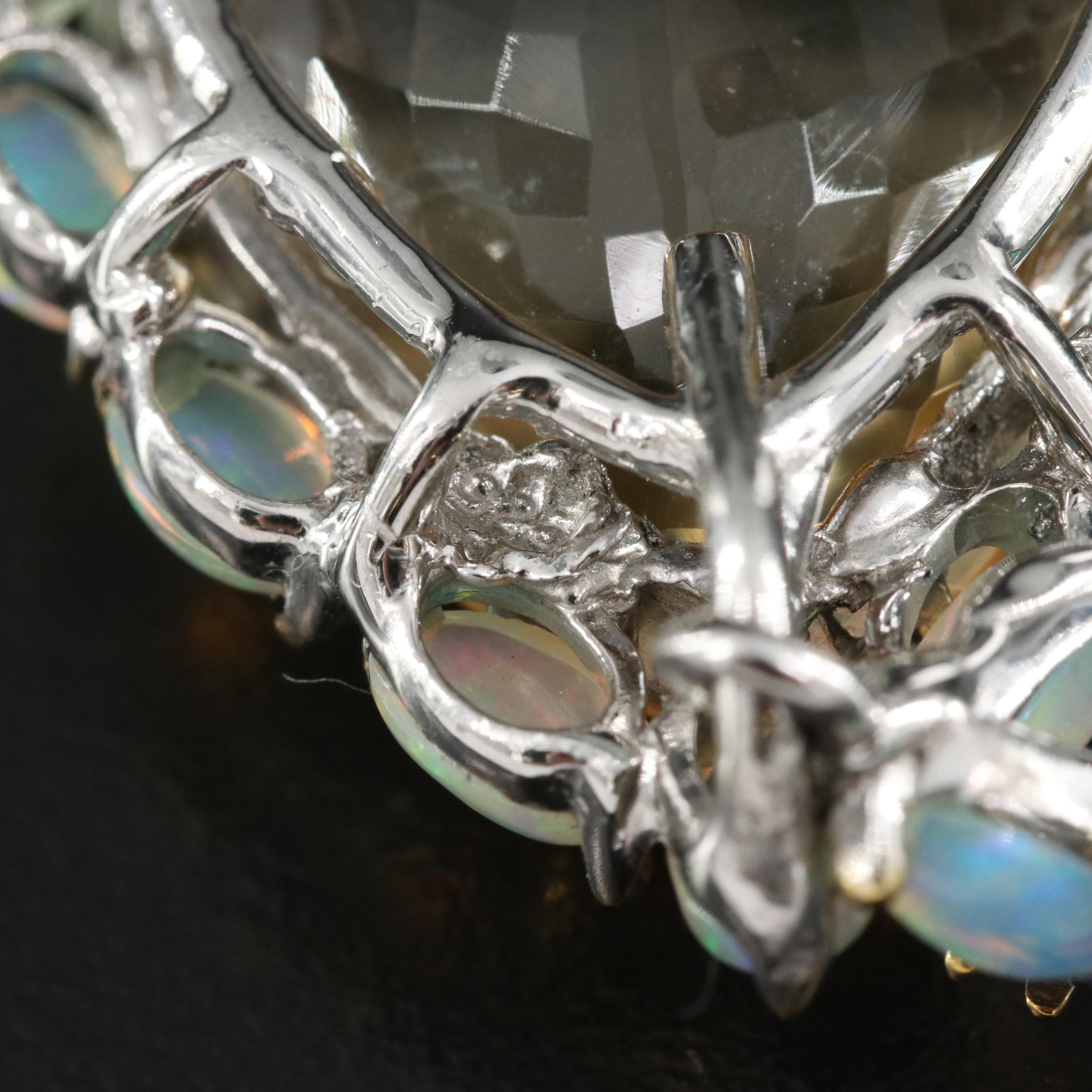 Sterling Citrine, Opal and Tanzanite Pendant