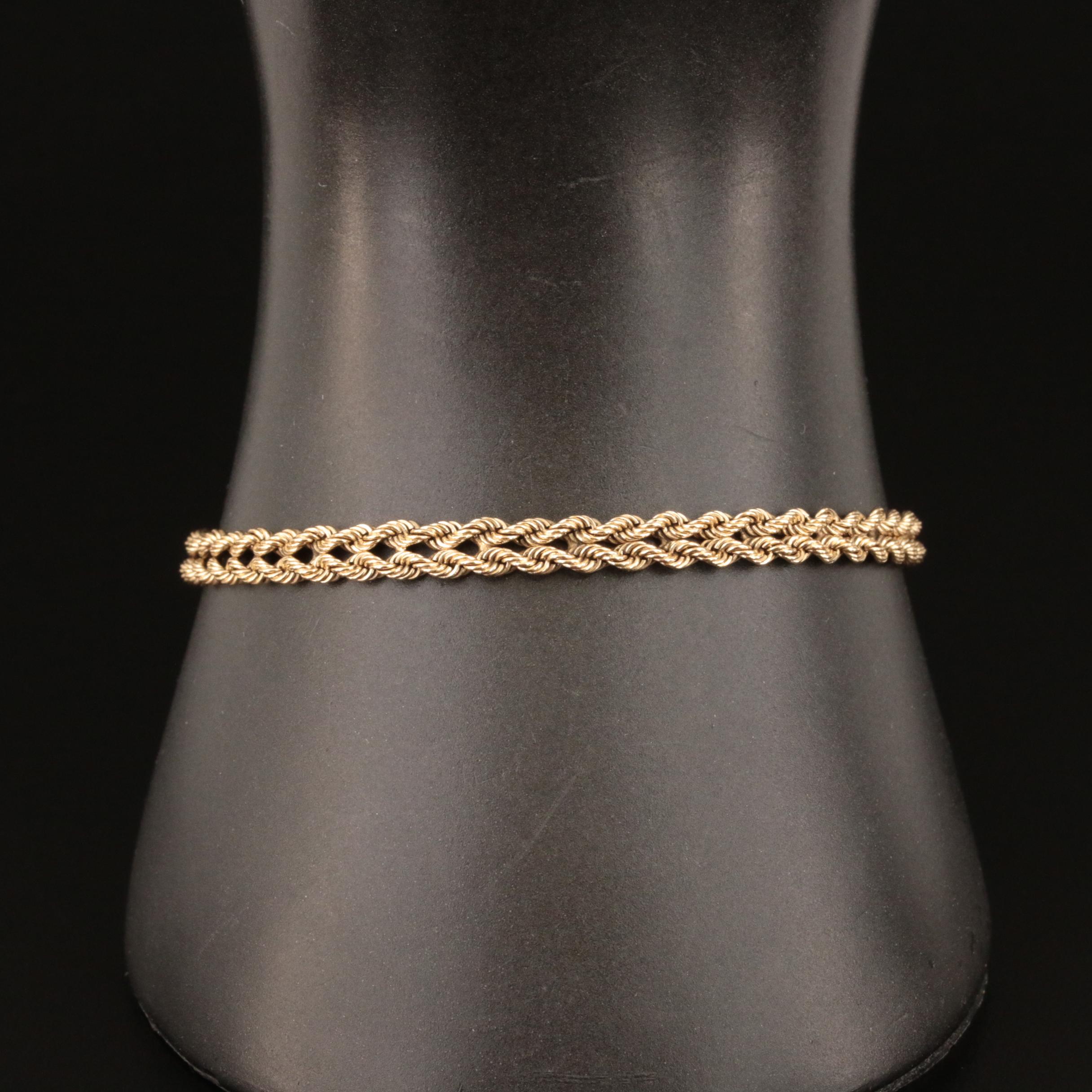14K Double Rope Chain Bracelet