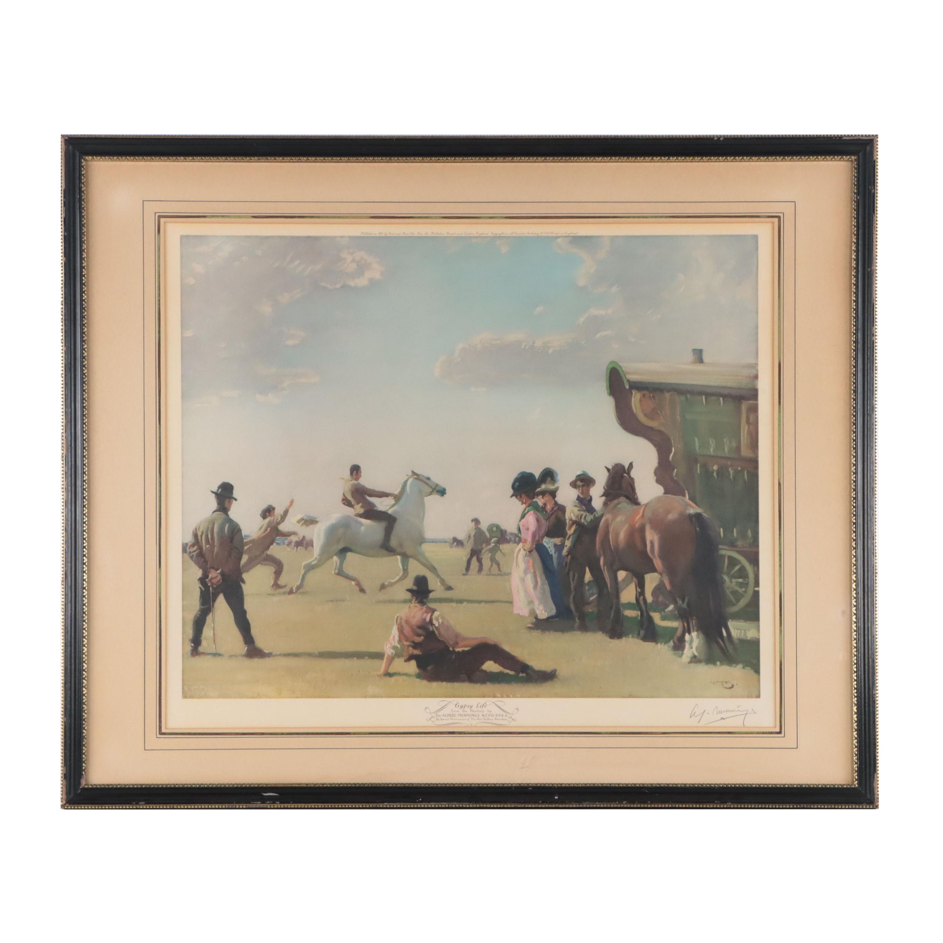 Sir Alfred James Munnings Collotype "Gypsy Life"
