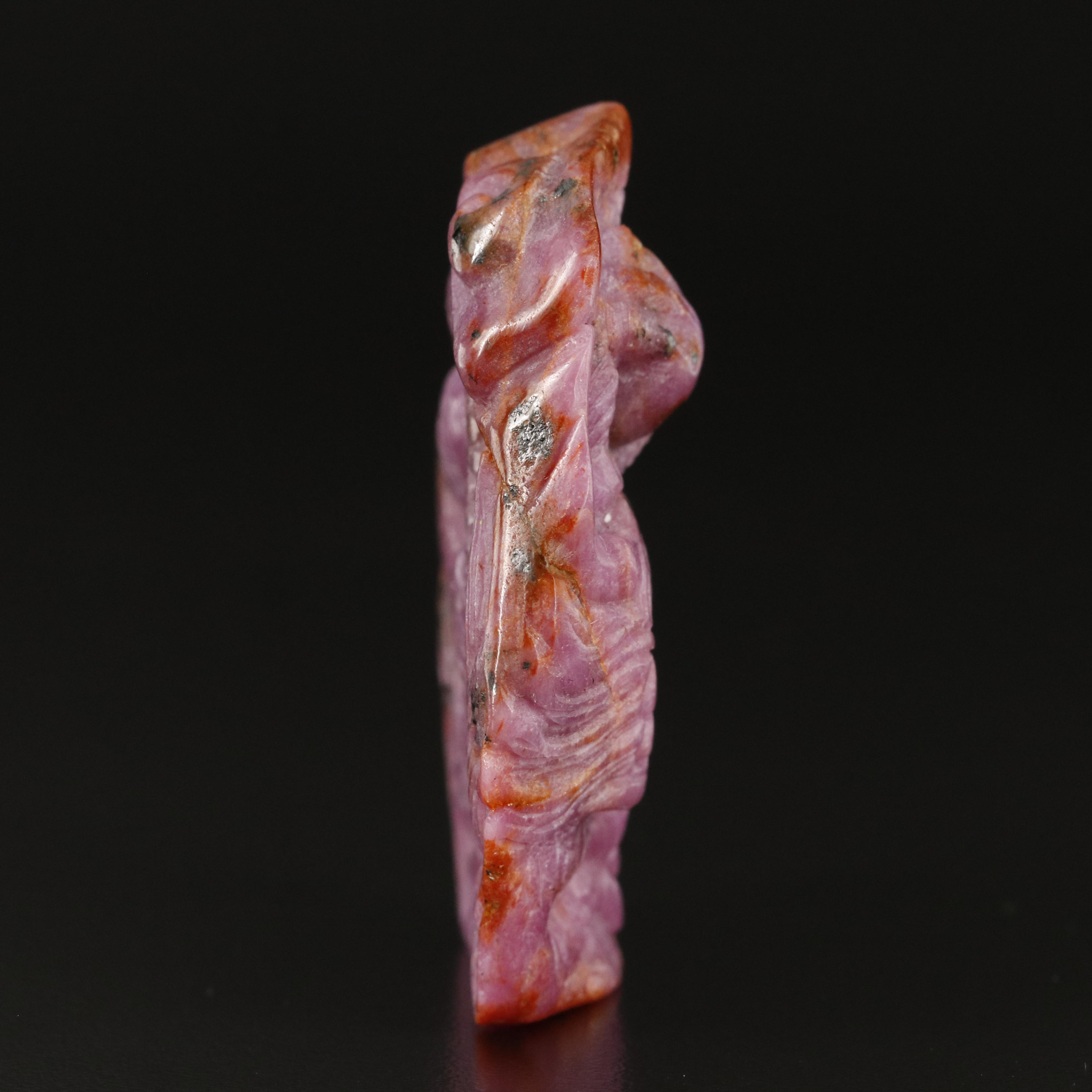 Carved 290.39 CT Ruby Dragon Pendant