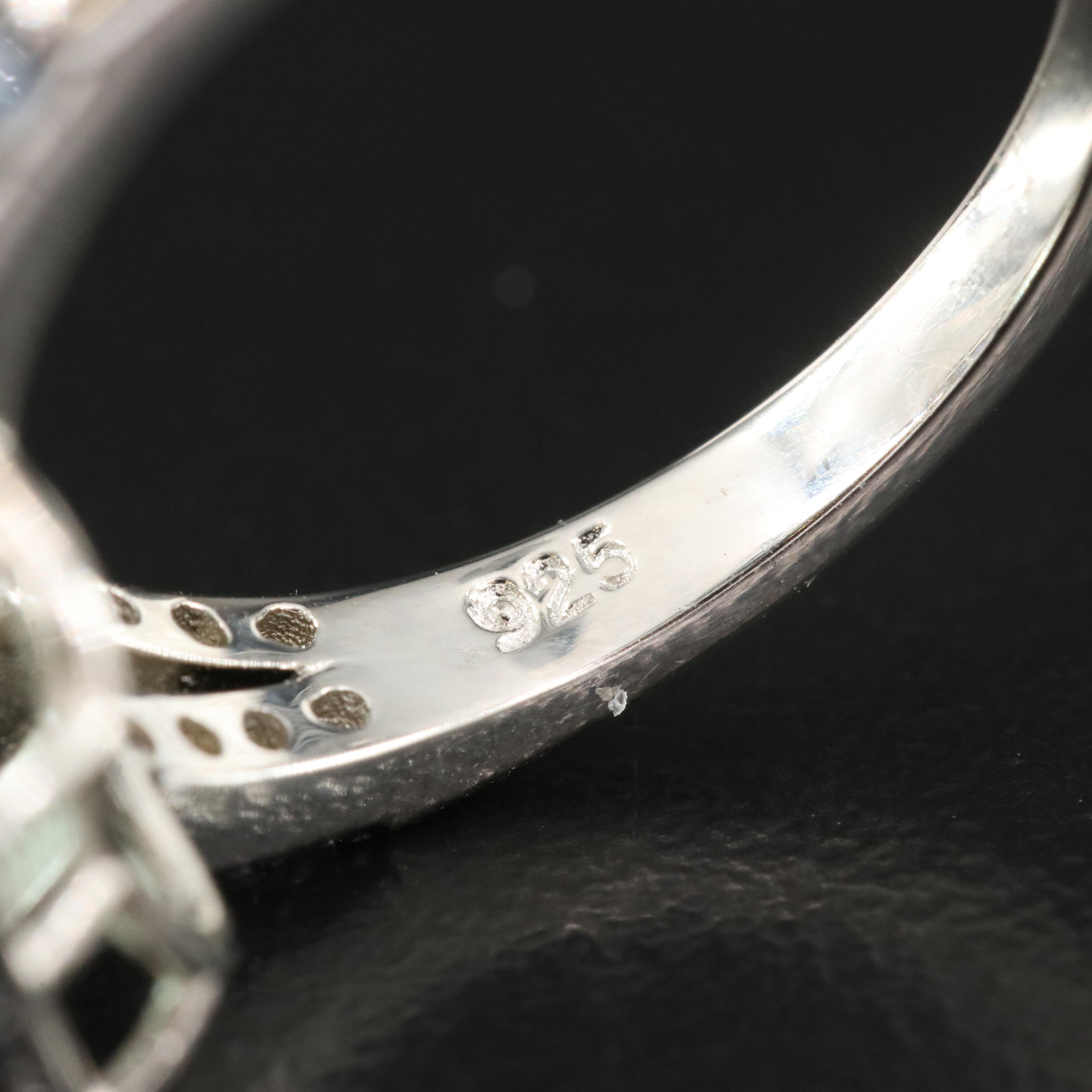 Sterling Emerald and Sapphire Ring