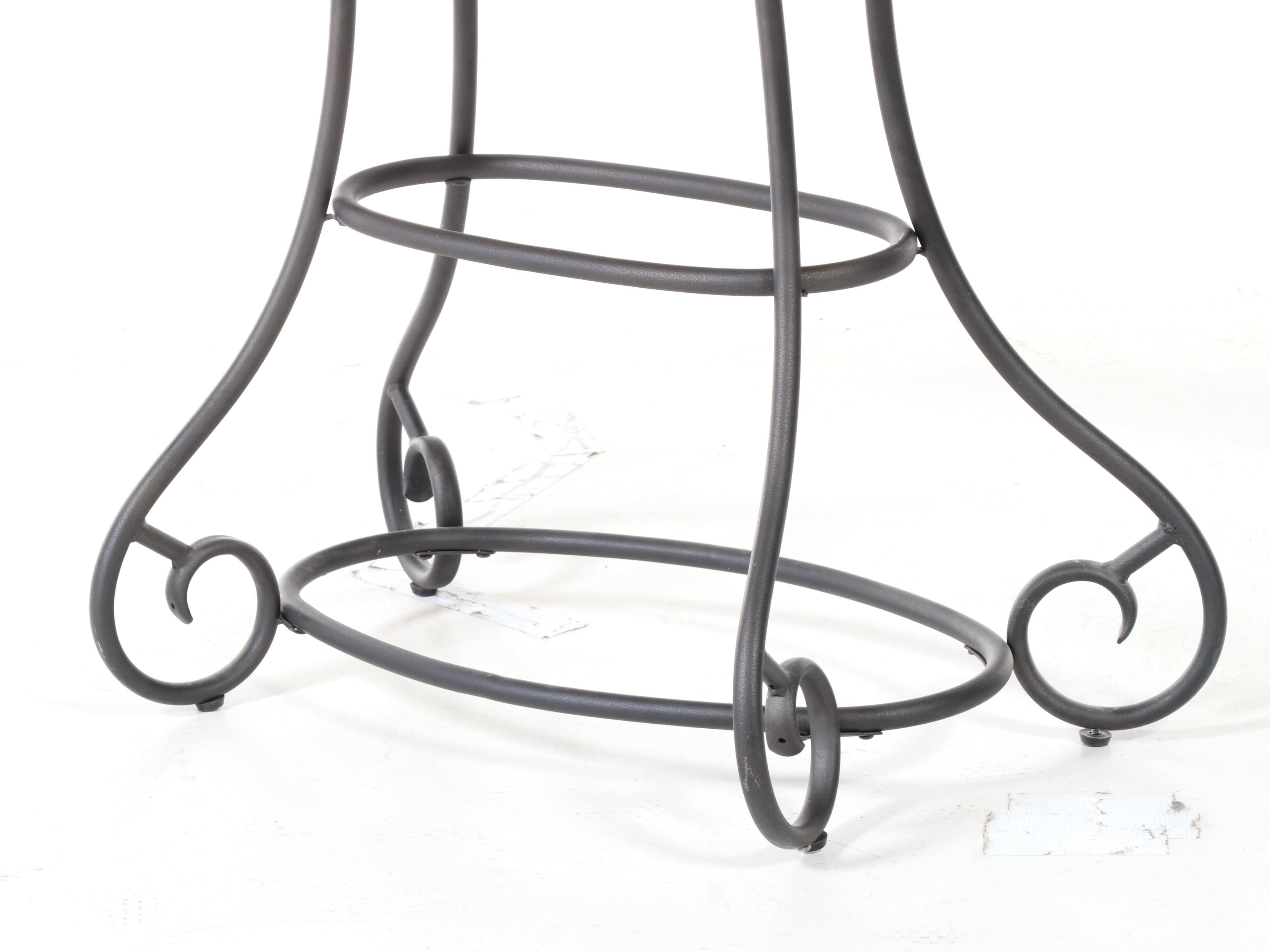 Oak and Tubular Metal Console Table