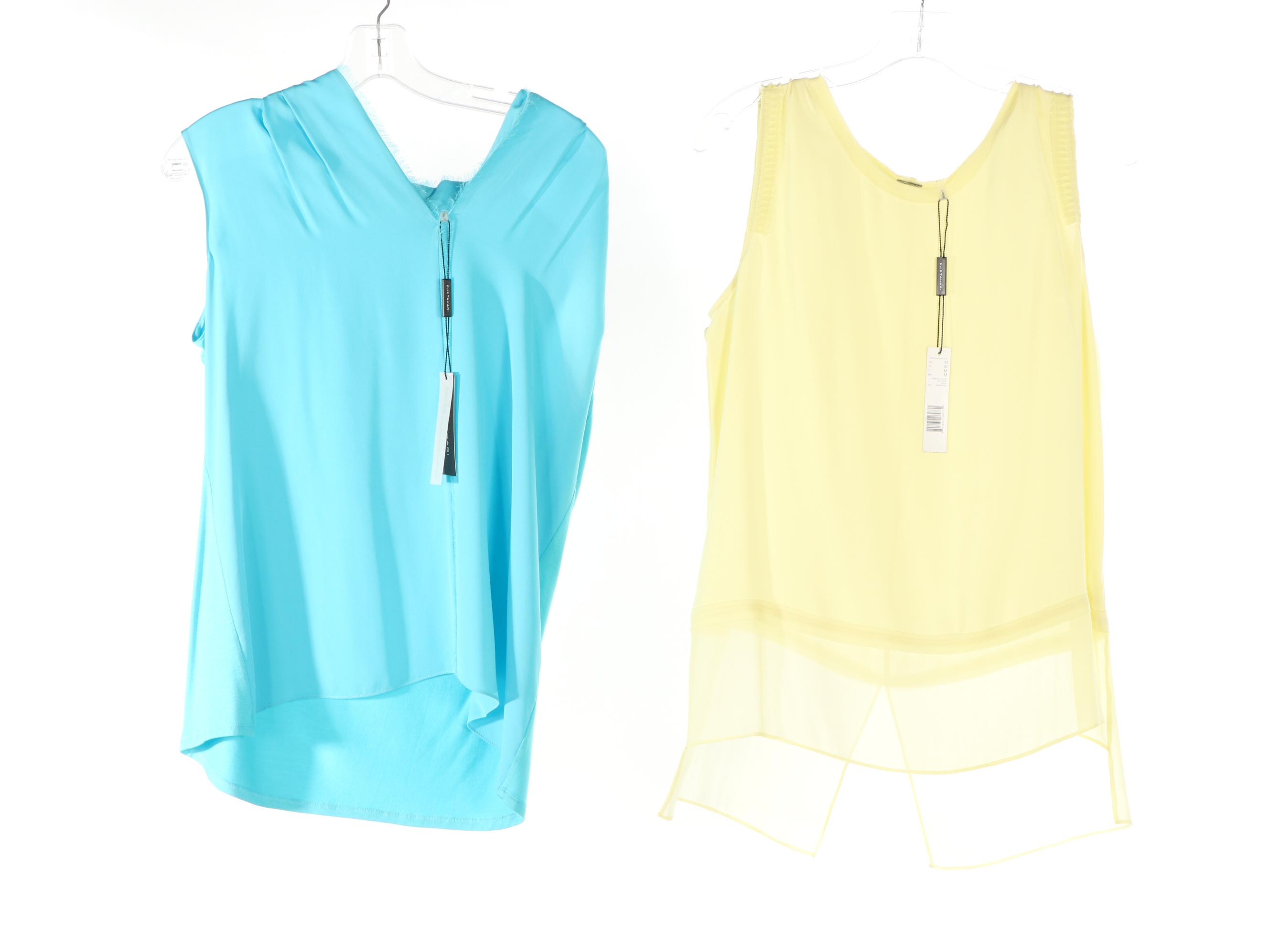 Elie Tahari Judith, Amelie and Eve Sleeveless Tops with Jean Style Pants