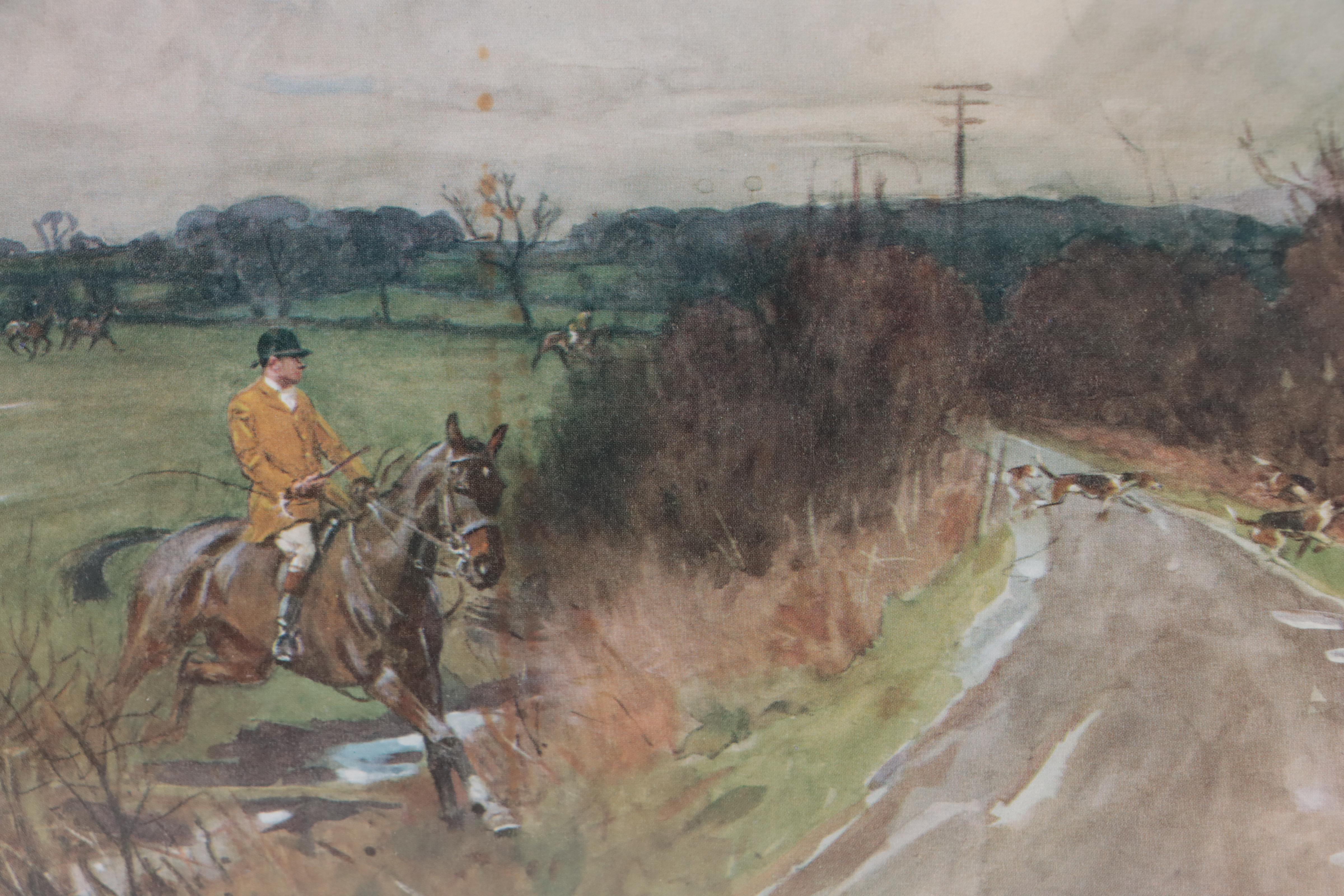 Lionel Edwards Letterpress Halftone of English Hunting Scene