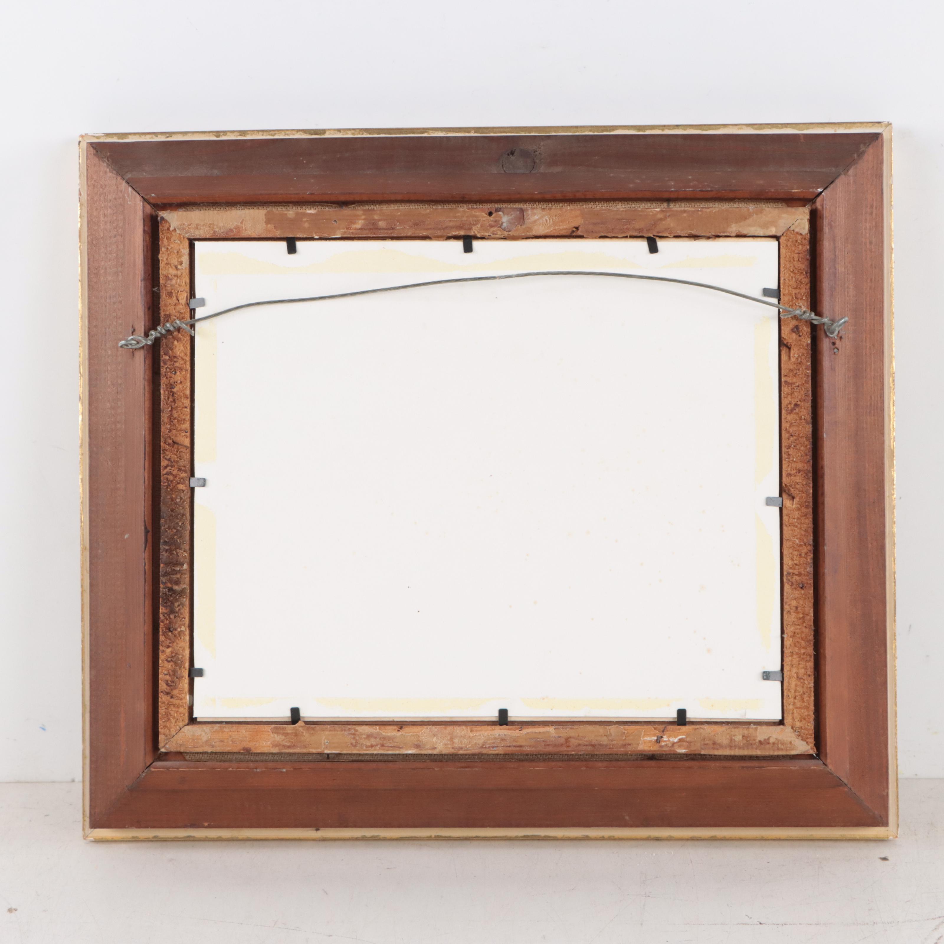 Guy Pennamen Harbor Scene Gouache Painting