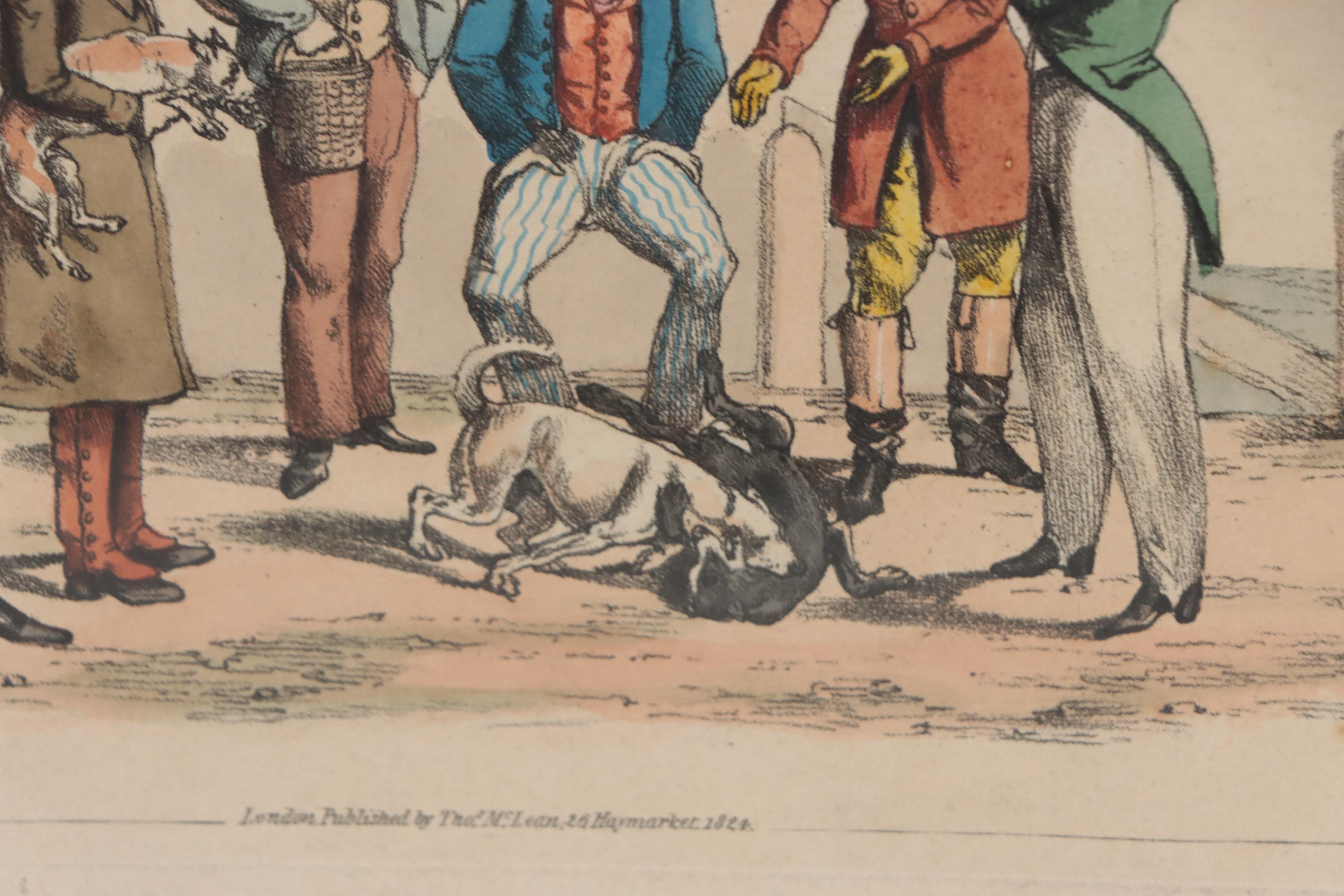 Hand-Colored Etchings After Henry Alken of Dog Fights, 19th Century