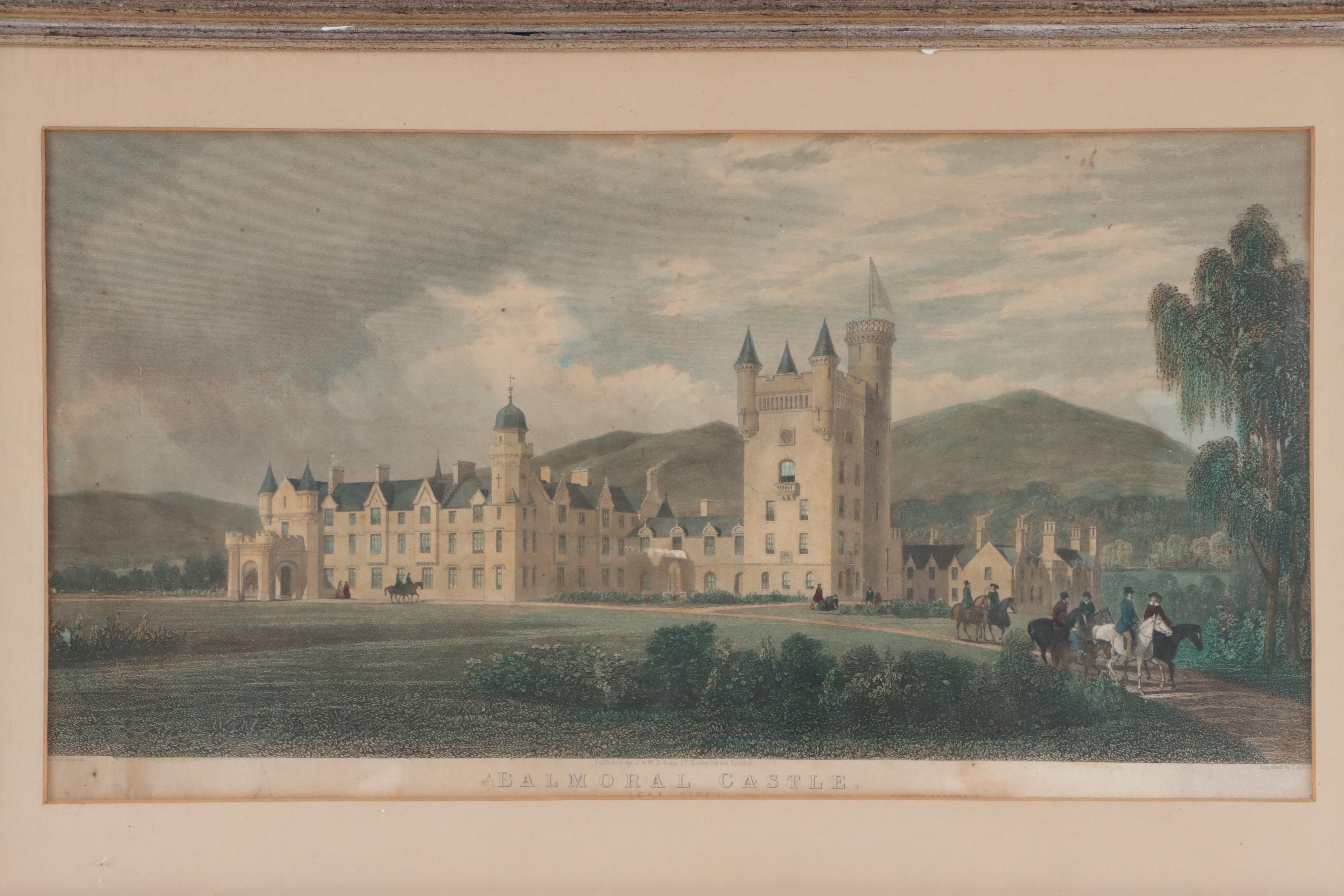 Hand-Colored Intaglios of British Castles, 18th/19th Century