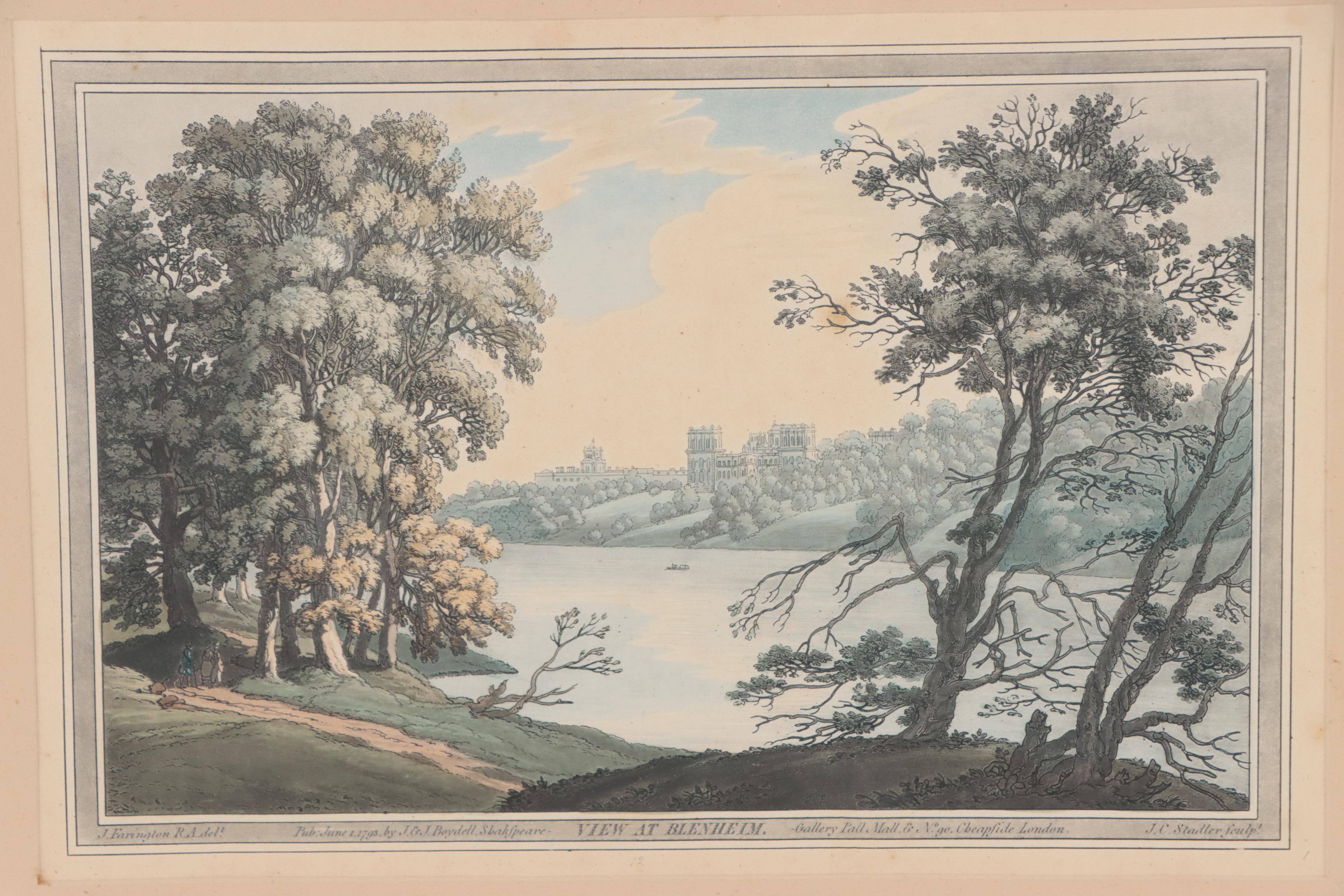 Hand-Colored Intaglios of British Castles, 18th/19th Century
