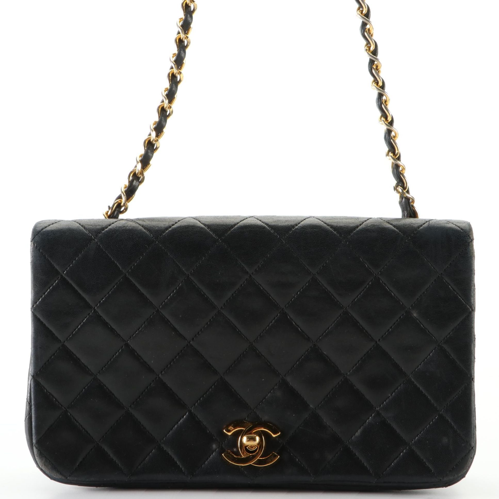 Chanel Quilted Lambskin Leather Chain Strap Shoulder Bag