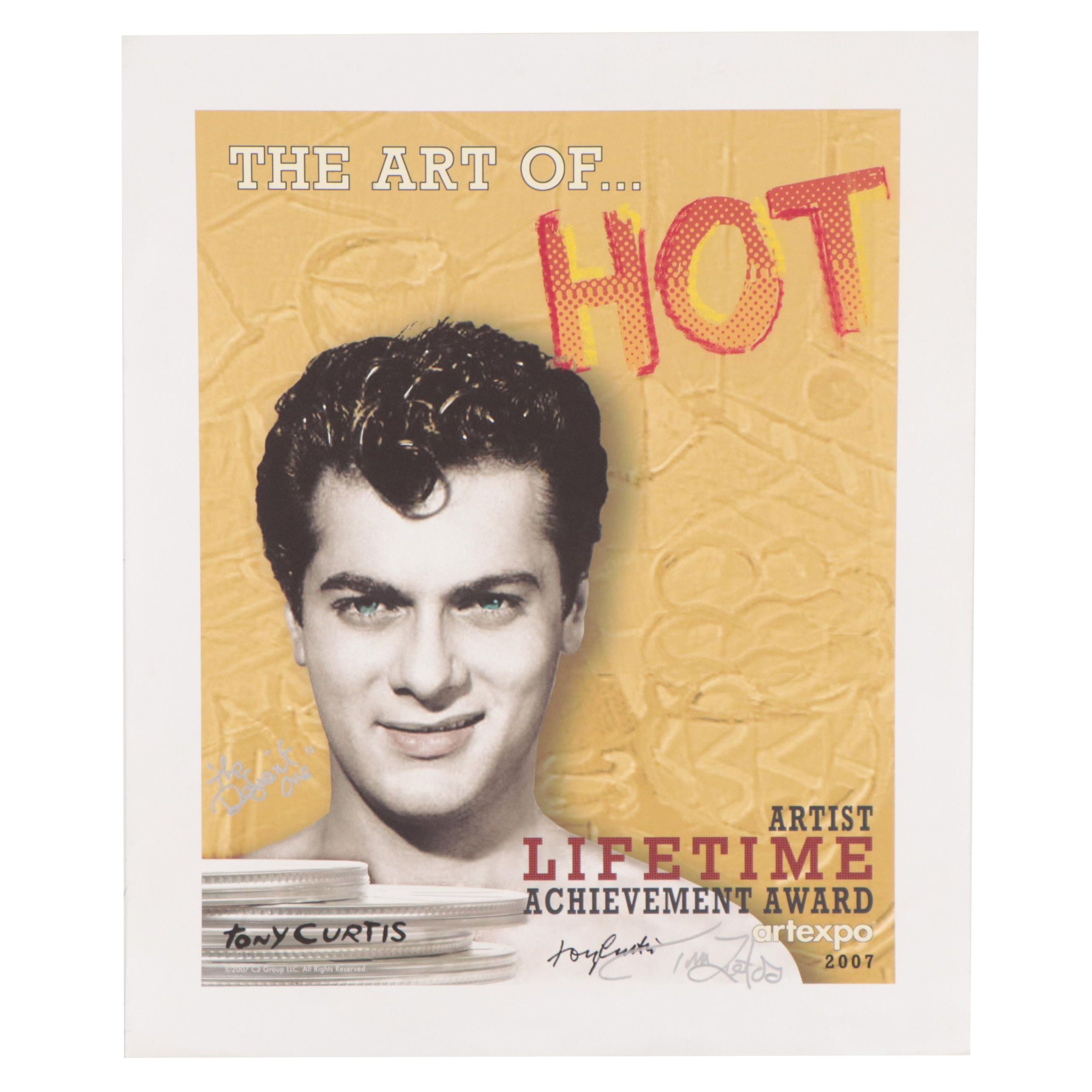 Tony Curtis Signed Lifetime Achievement Award Poster
