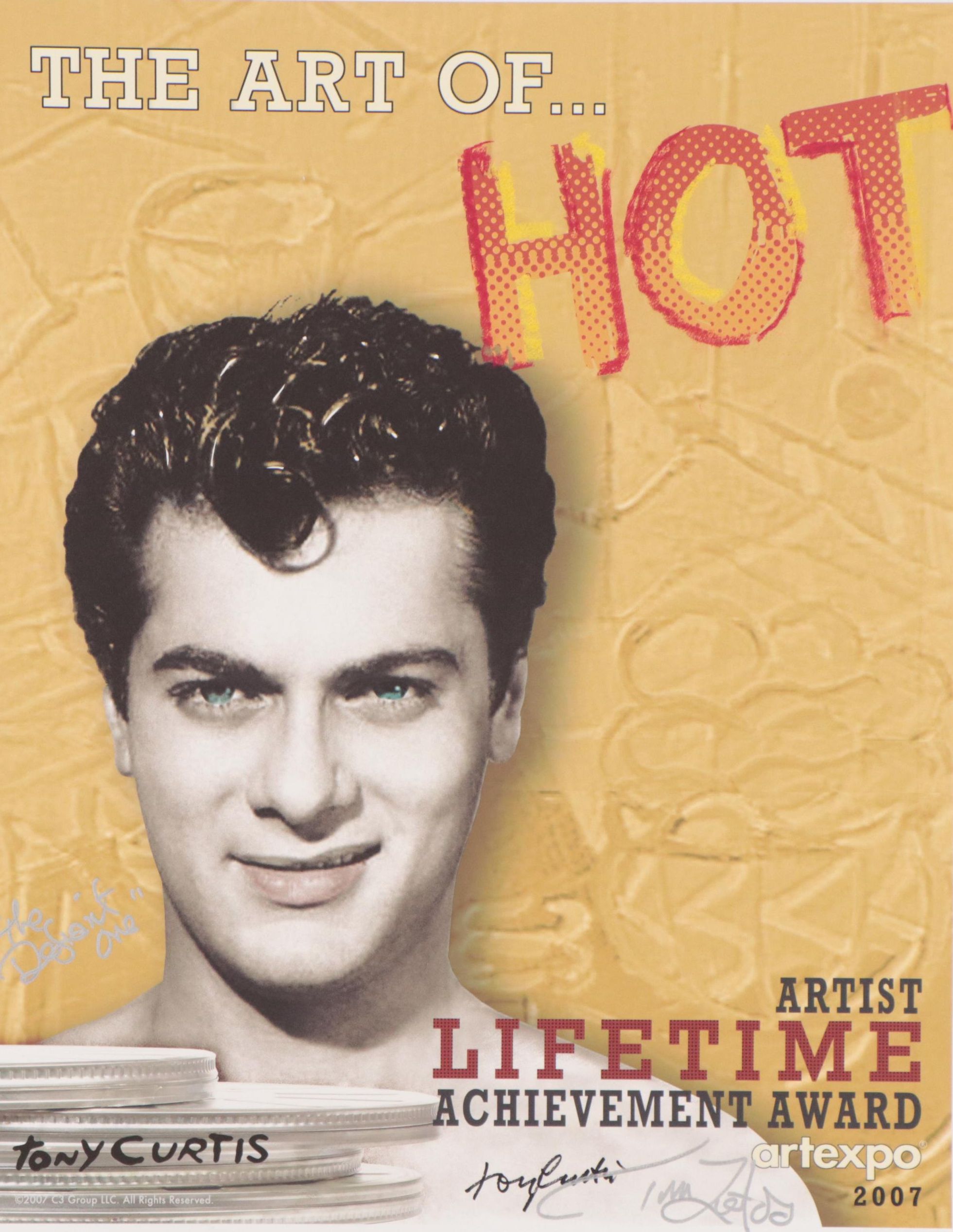 Tony Curtis Signed Lifetime Achievement Award Poster