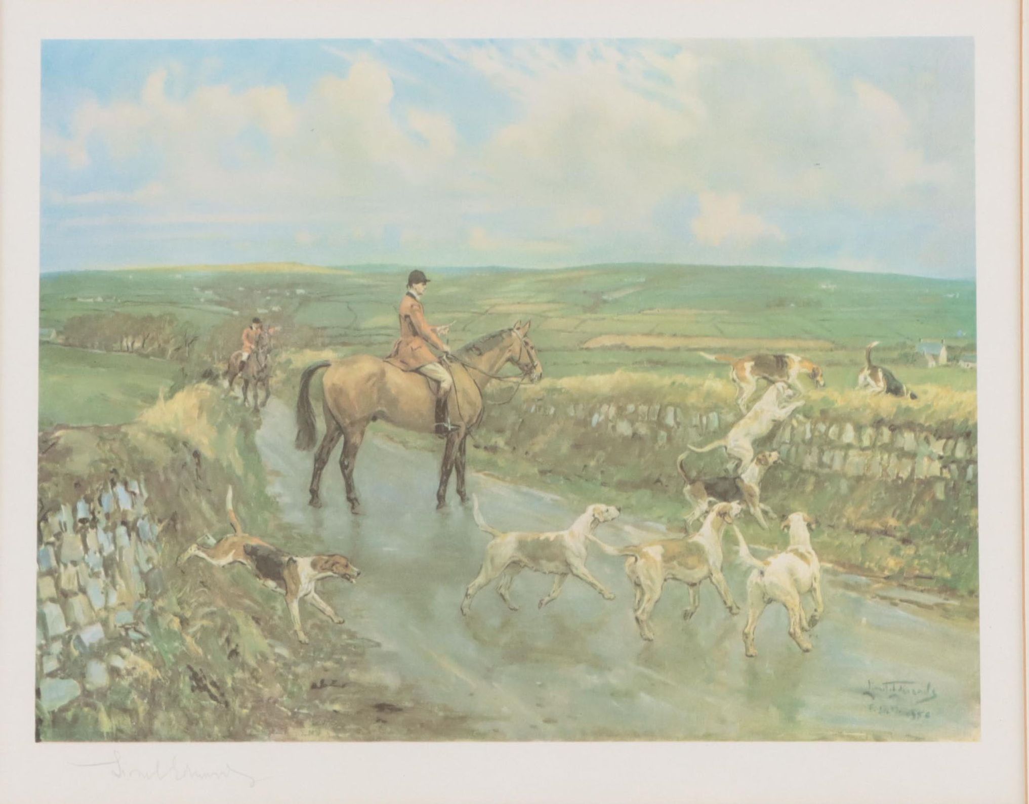 Lionel Edwards Offset Lithograph of English Hunting Scene