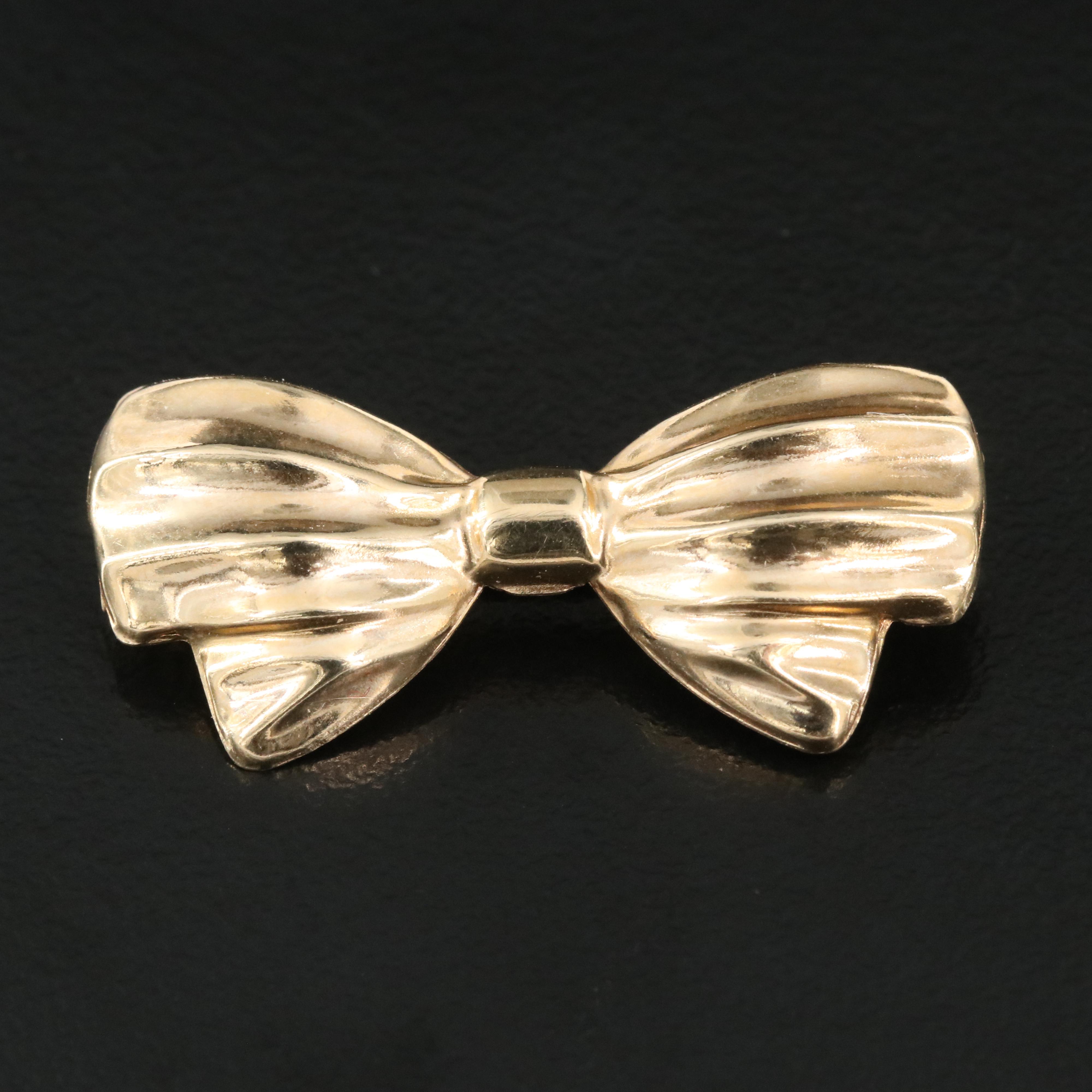 14K Bow Brooch