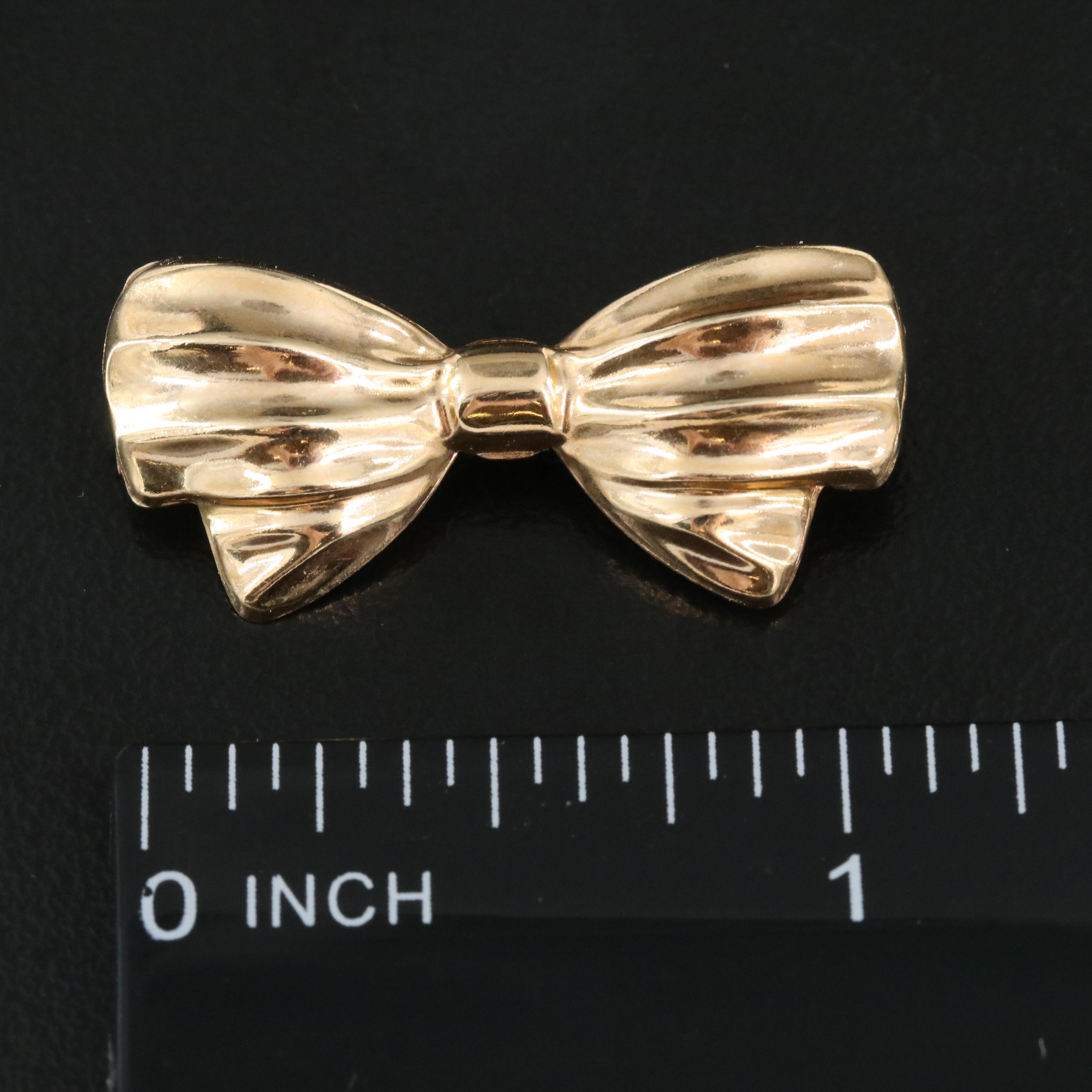 14K Bow Brooch