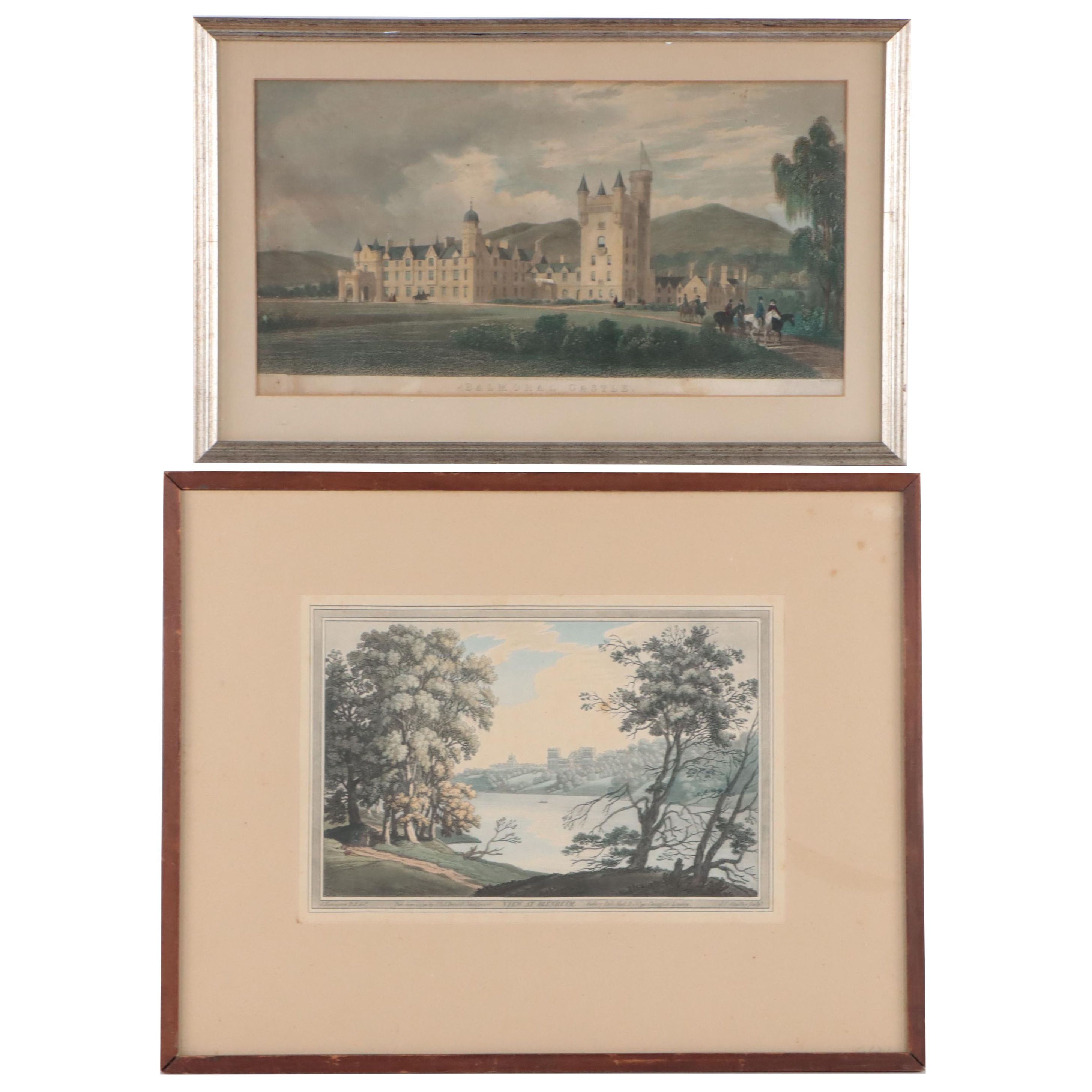Hand-Colored Intaglios of British Castles, 18th/19th Century