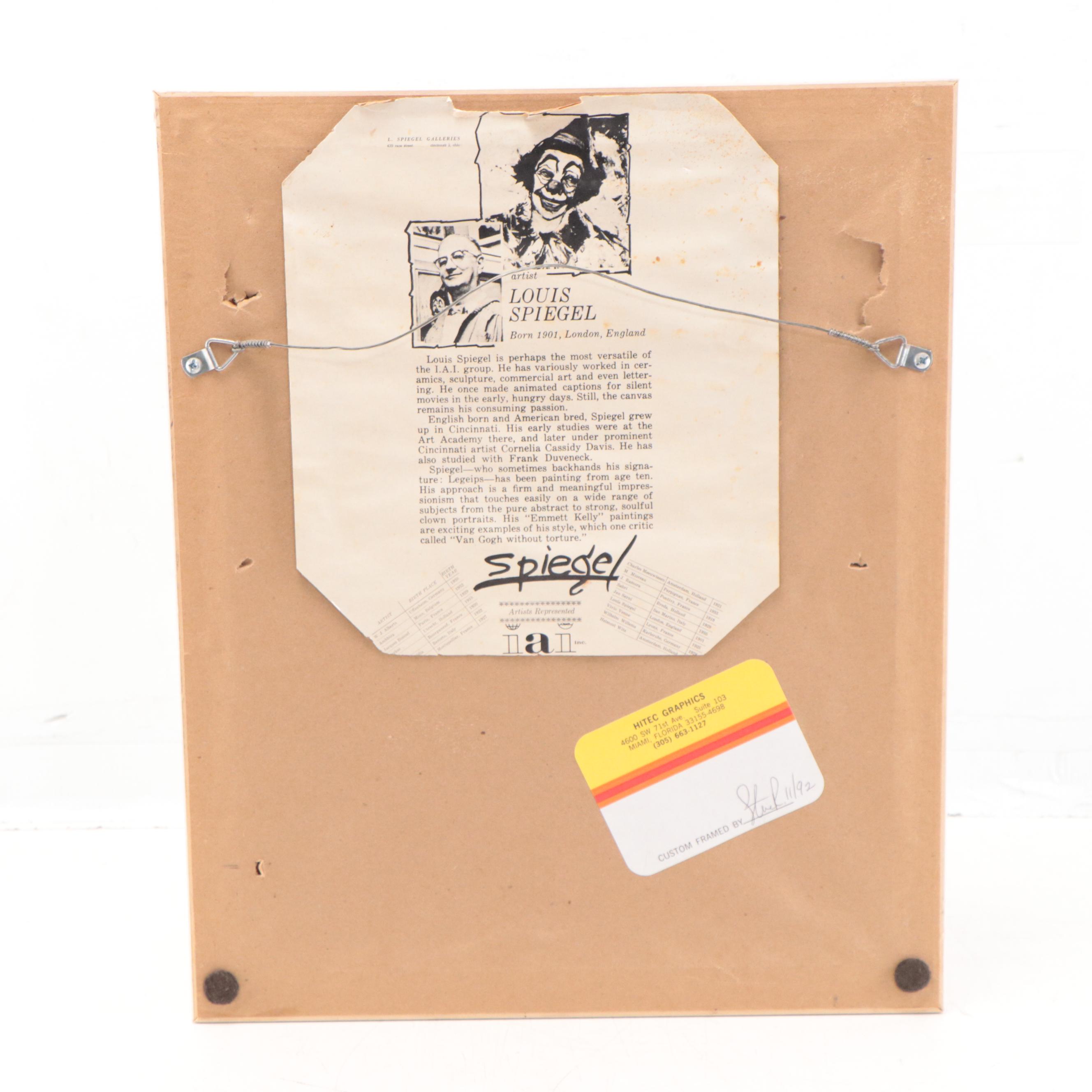 Louis Spiegel Oil Painting of Clown