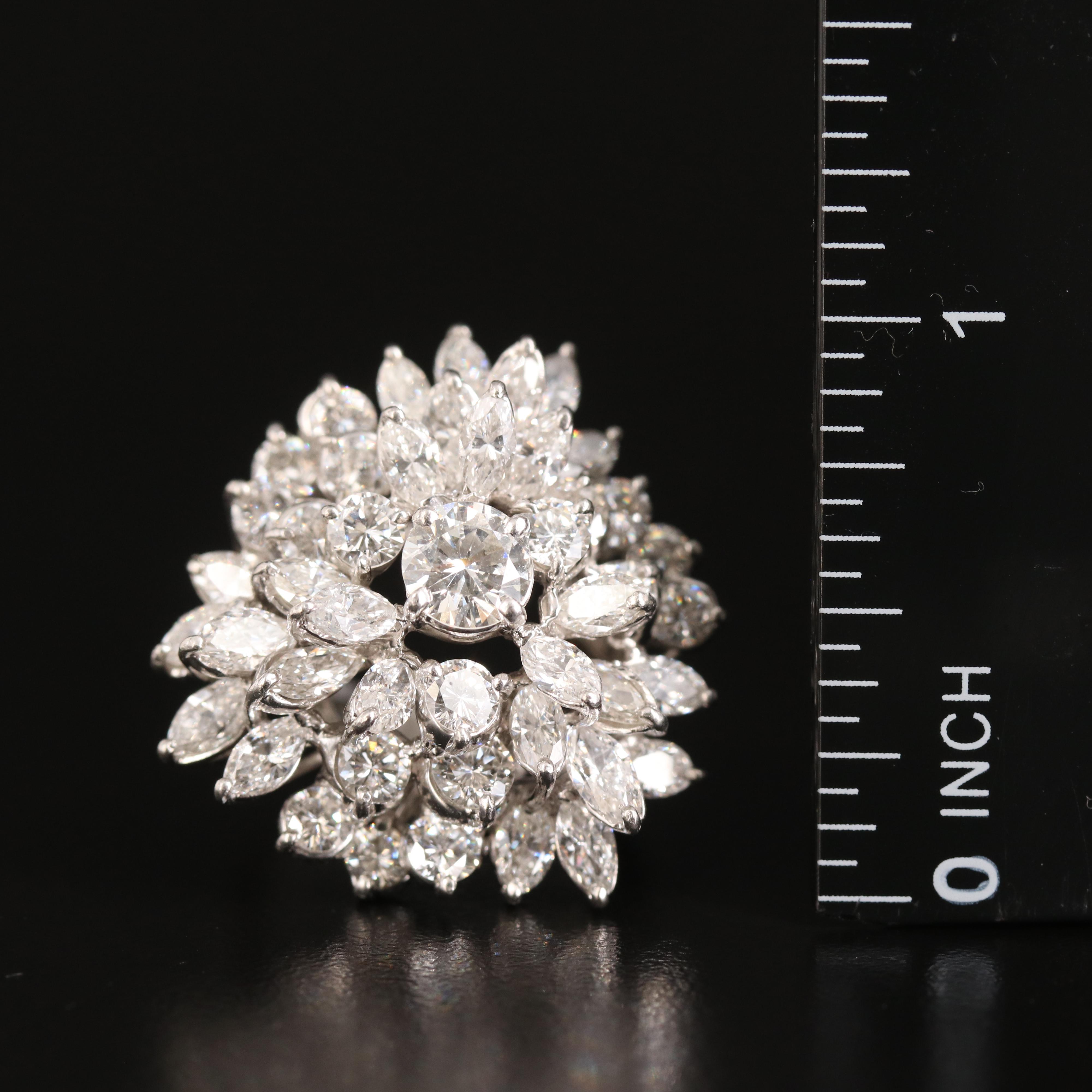 Platinum 7.01 CTW Diamond Cluster Ring