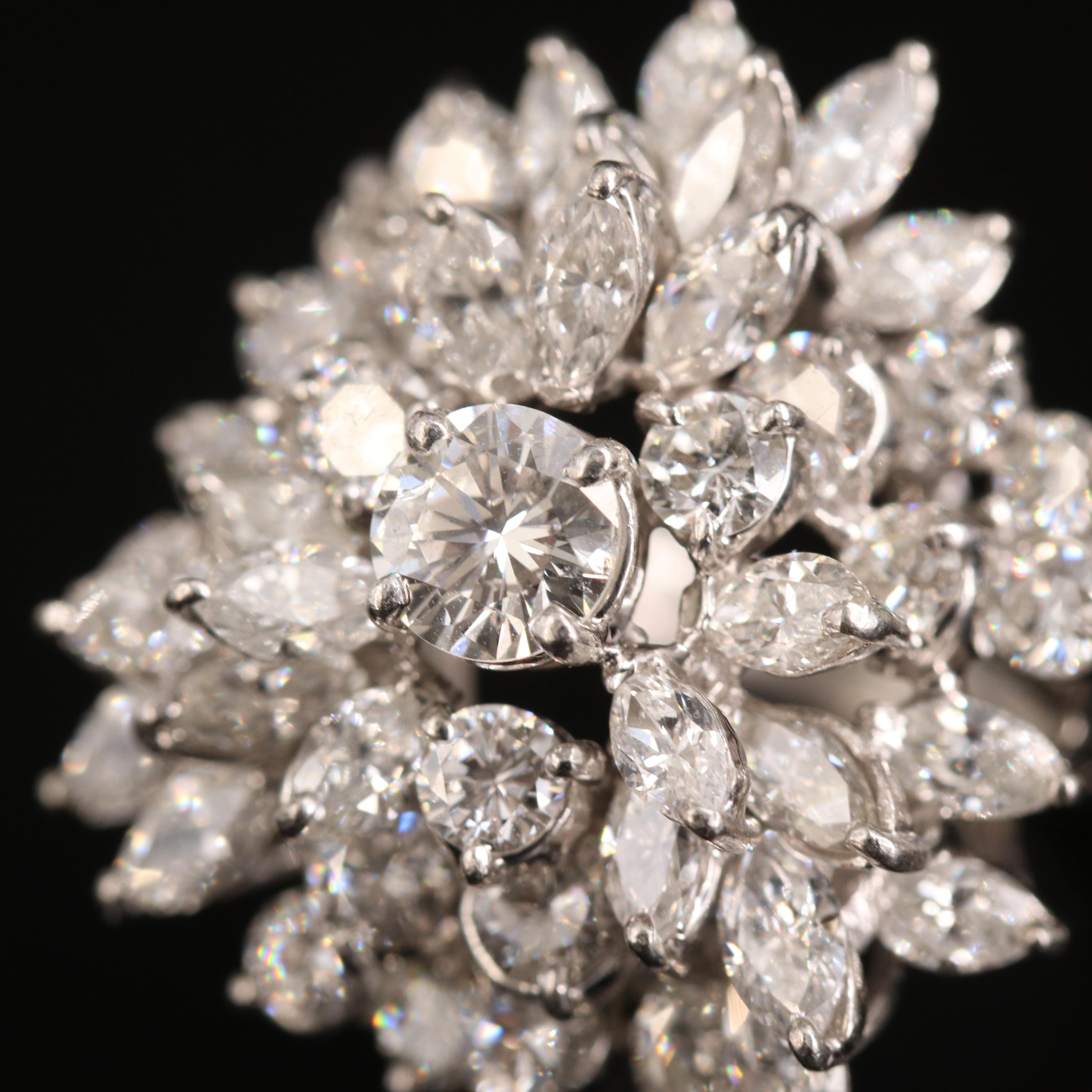 Platinum 7.01 CTW Diamond Cluster Ring
