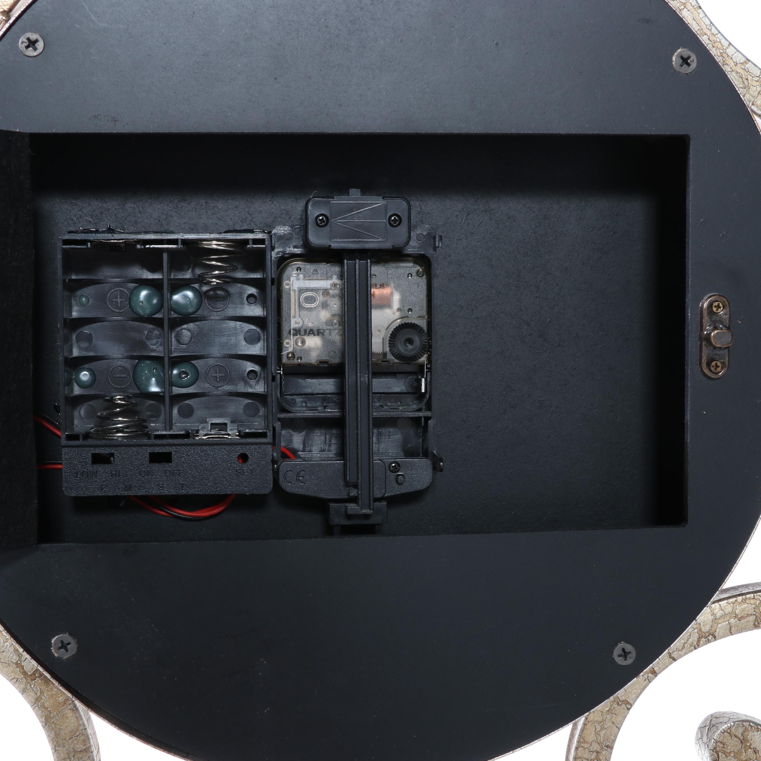 Uttermost "Revelation" Gilt Metal and Marble-Veneered Clock