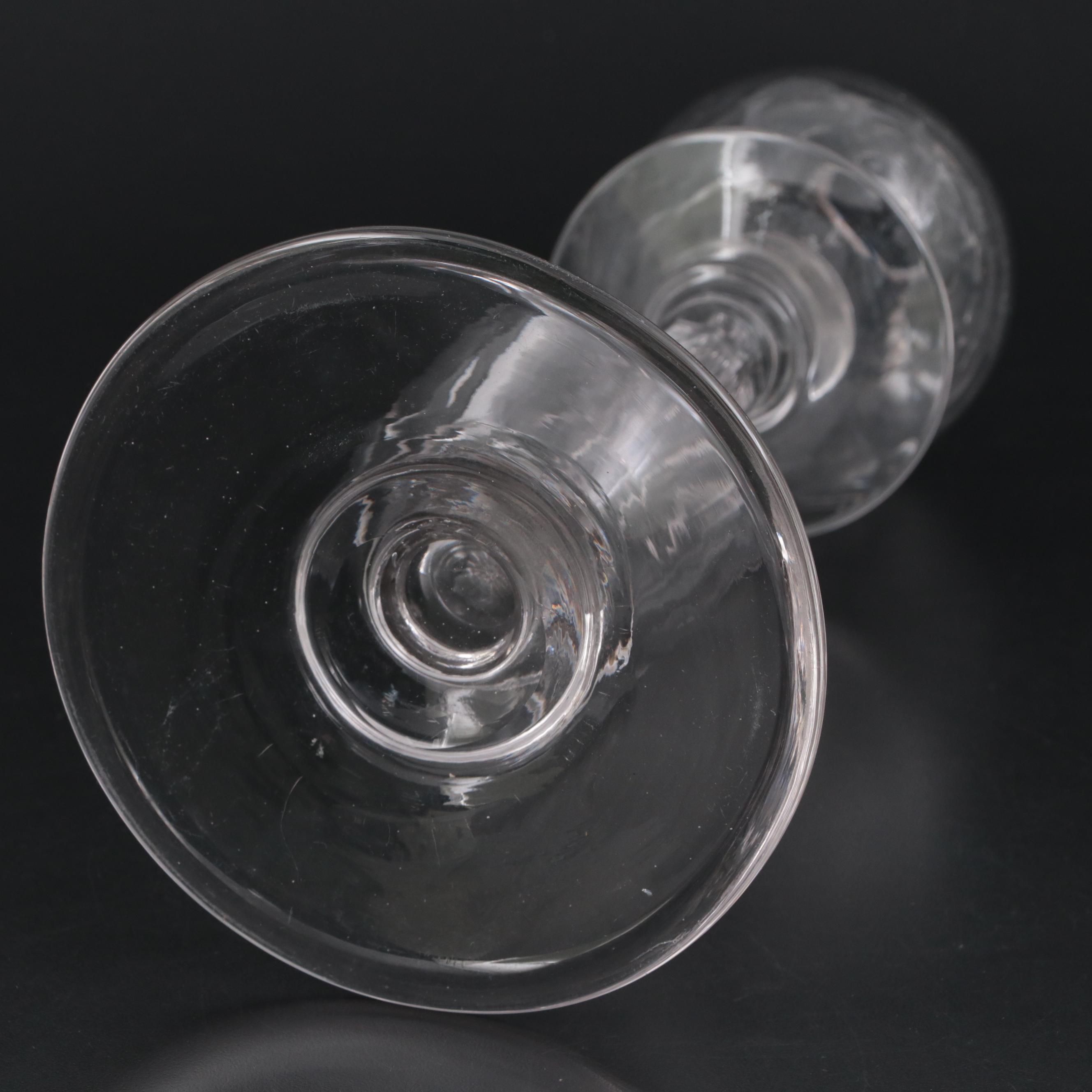 New England Faceted Cut Blown Glass Lacemakers Lamp, Early 19th Century