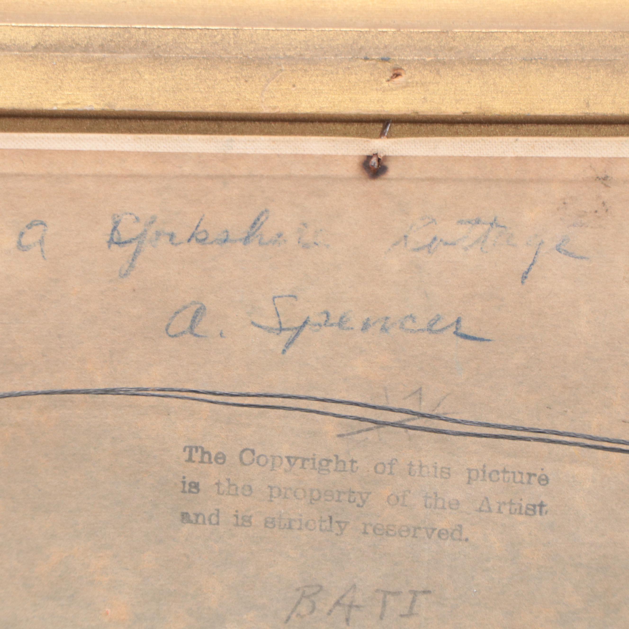 Augustus Spencer Oil Painting "A Yorkshire Cottage"