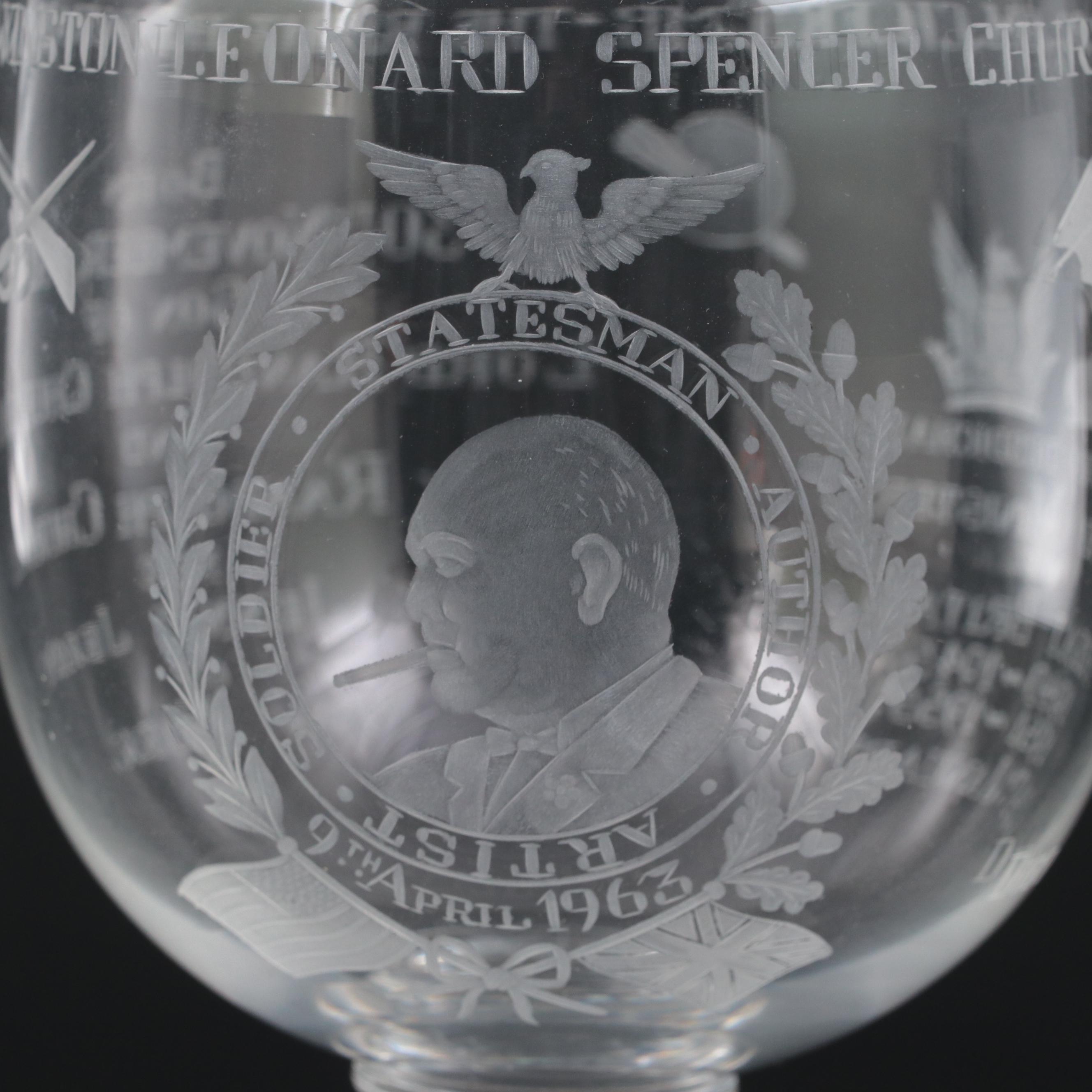 Royal Brierly Limited Edition Engraved Crystal Commemorative Goblet, 1964