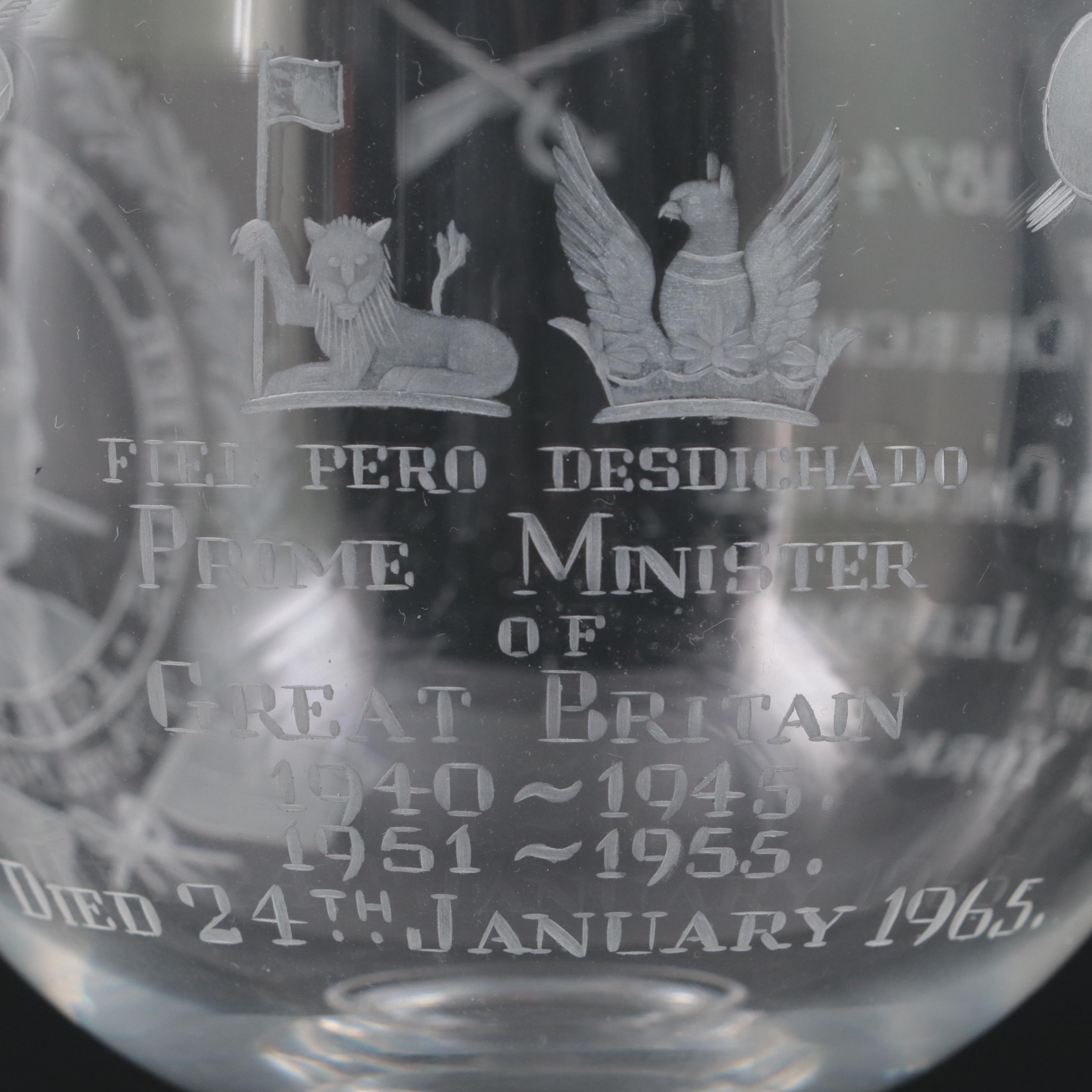 Royal Brierly Limited Edition Engraved Crystal Commemorative Goblet, 1964