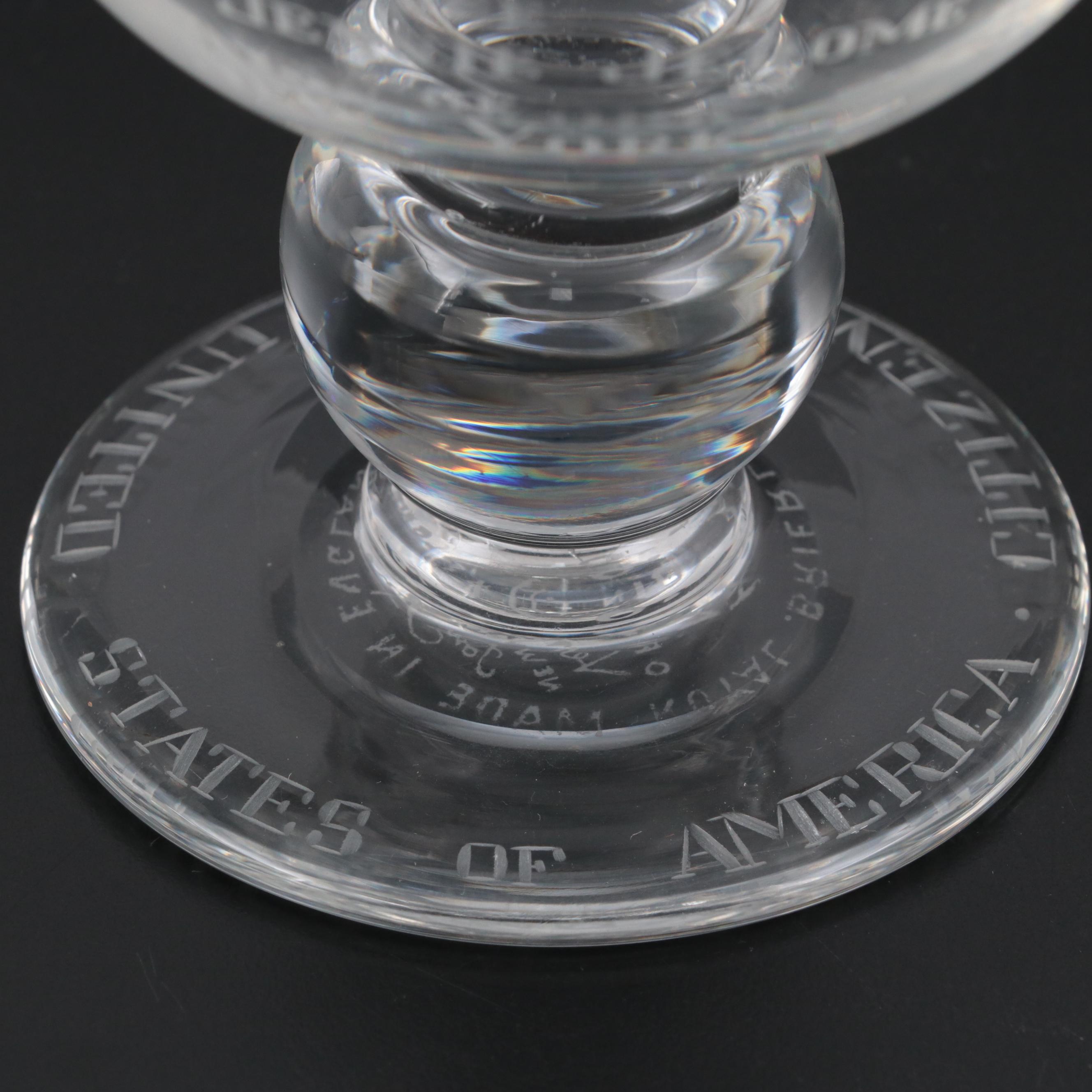 Royal Brierly Limited Edition Engraved Crystal Commemorative Goblet, 1964